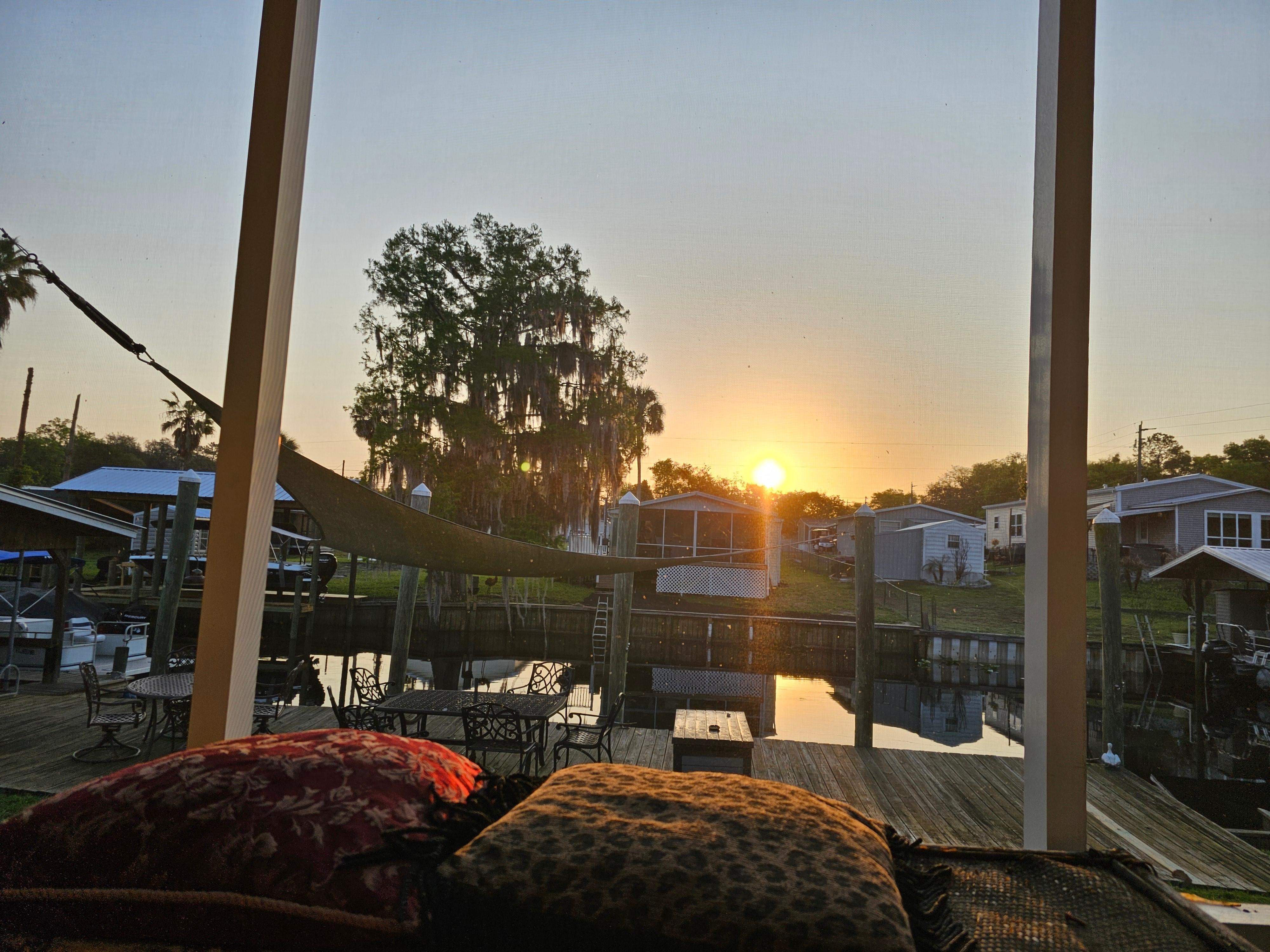 Sunset from the screened in porch