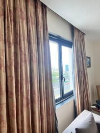 Old washed off curtains