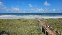 Balcony view of the beach.