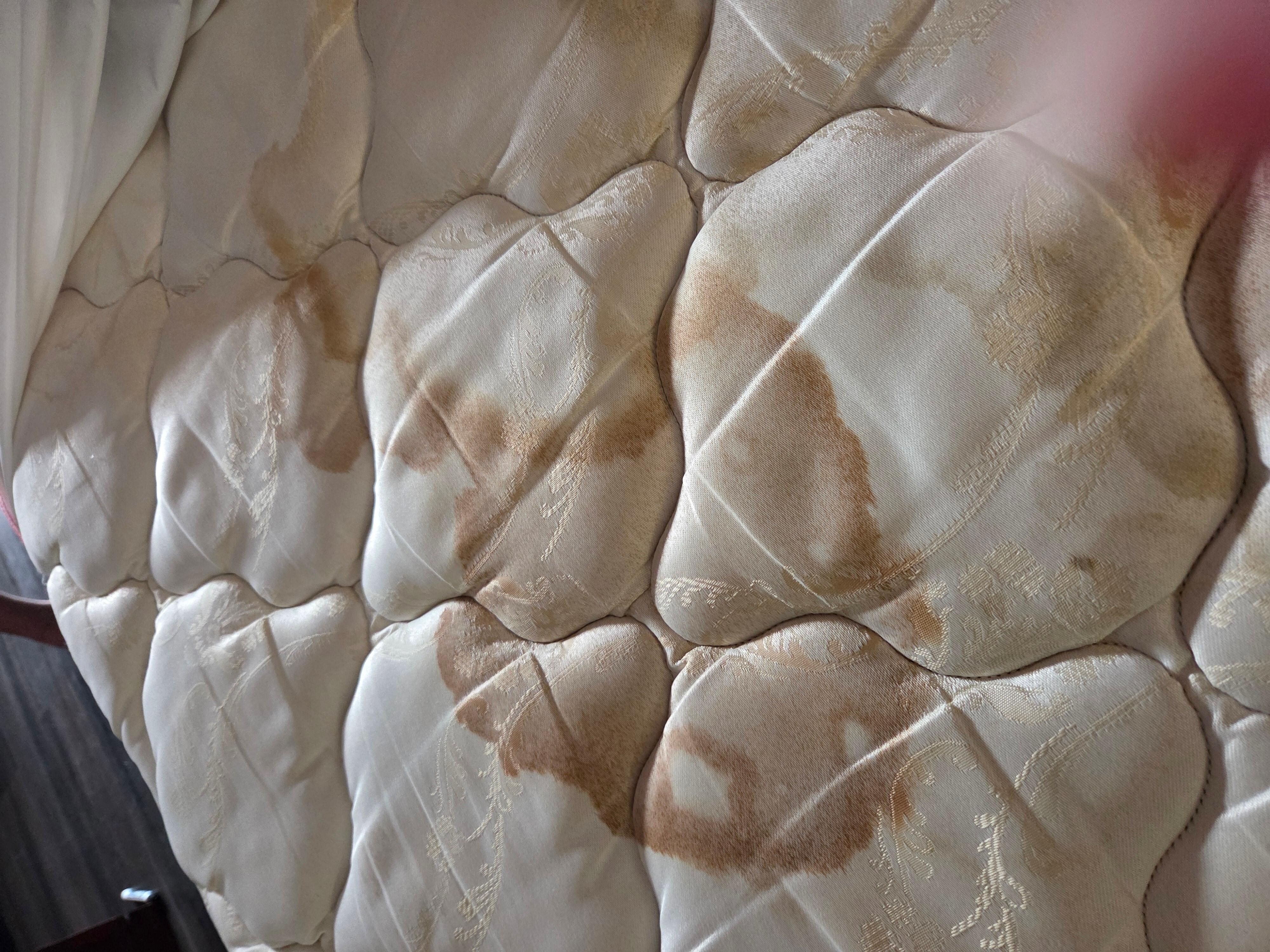 Bed with blood stained mattress