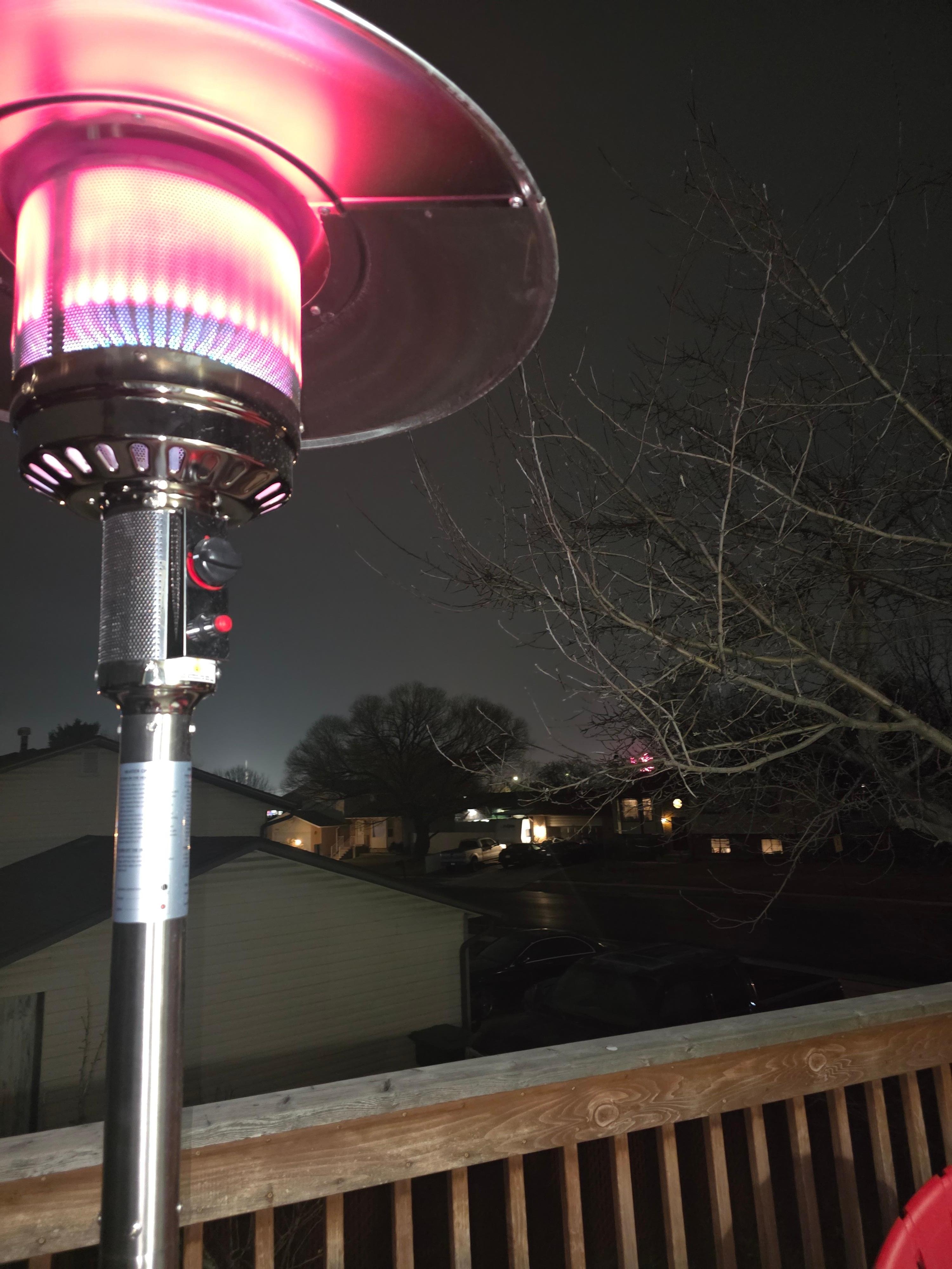 Outdoor heater to keep you warm. 