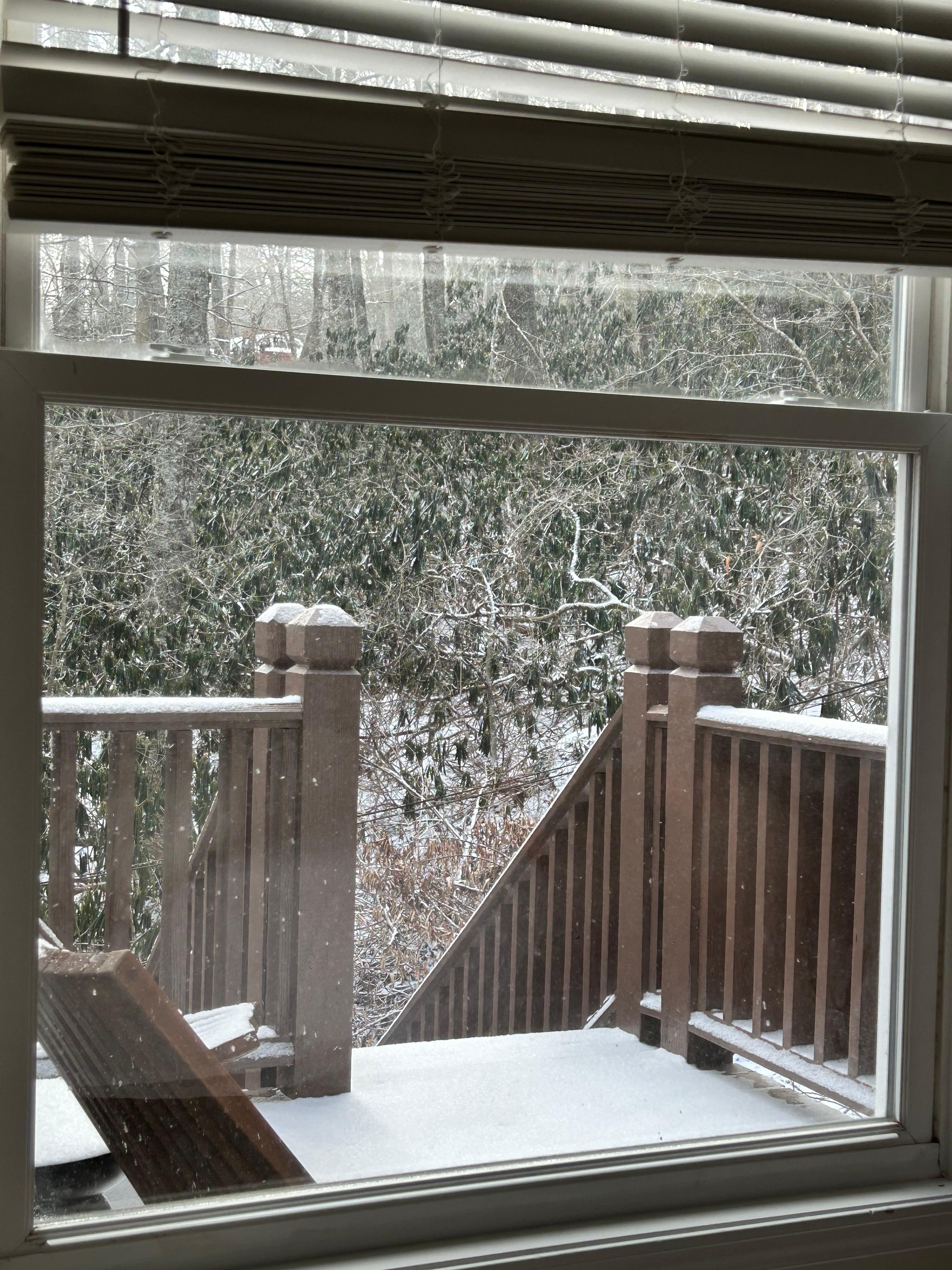View of the porch from one of our rooms 