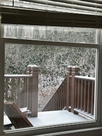View of the porch from one of our rooms