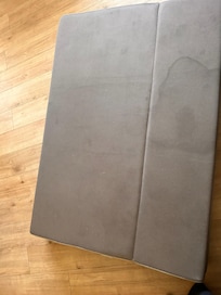 Stained portable mattress