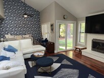 Living room area with fireplace