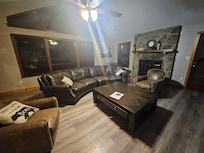 The living room was perfect and there is windows all around to look out