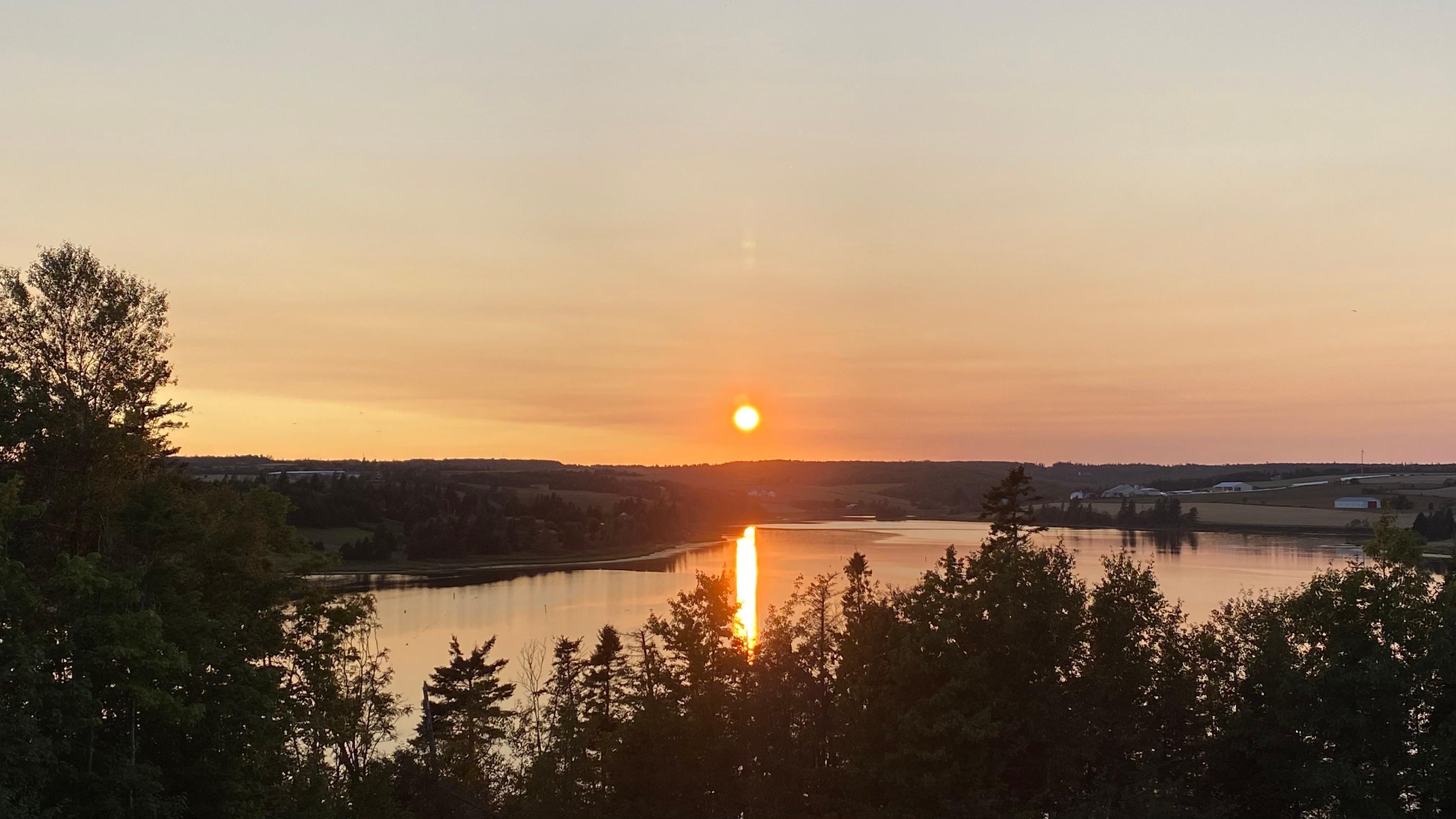 Sunset view from living room 