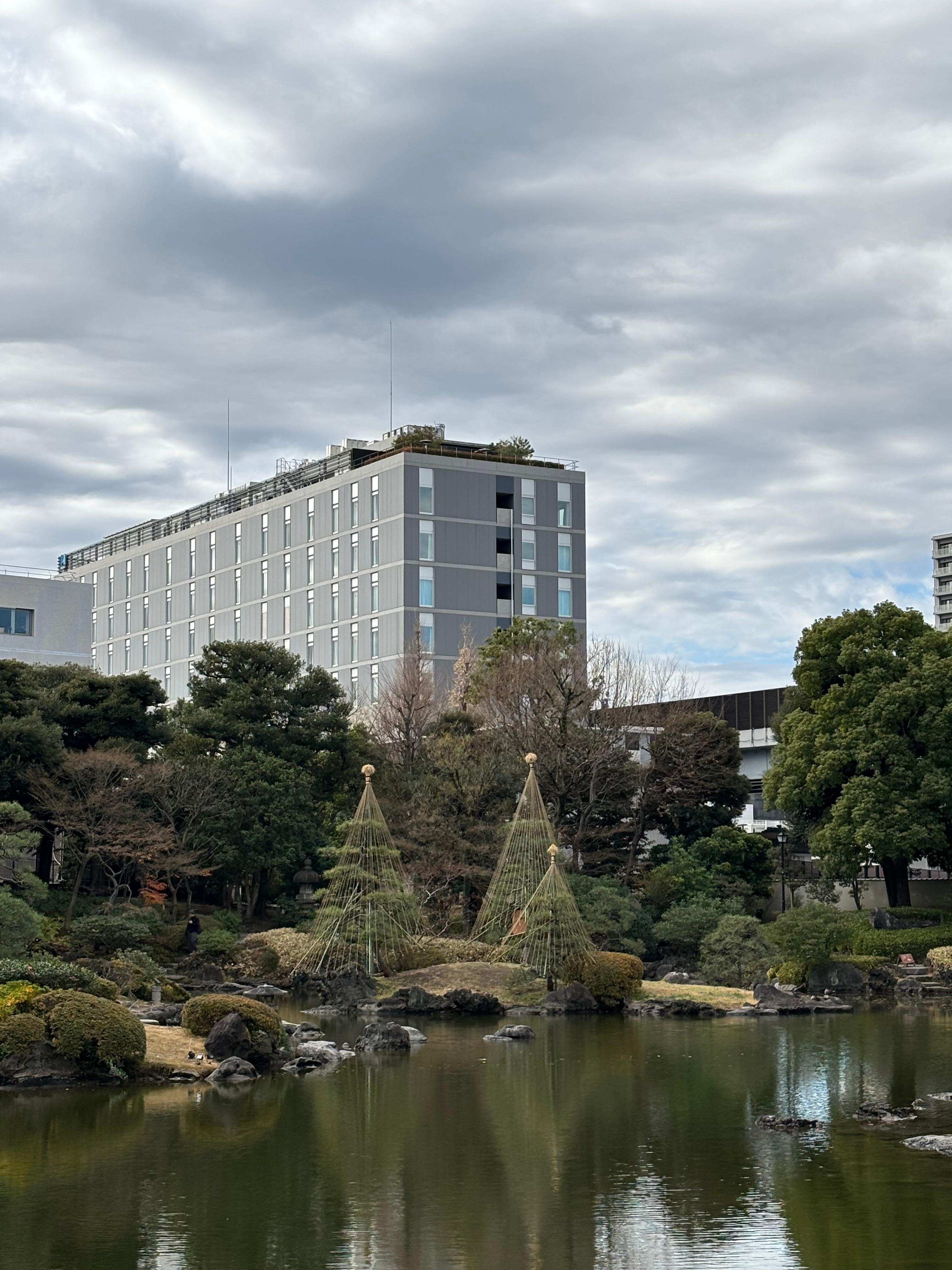 Hotel from nice gardens across road 