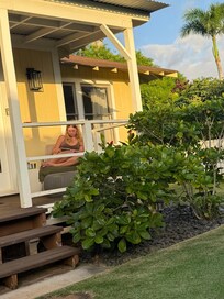 Reading on the lanai