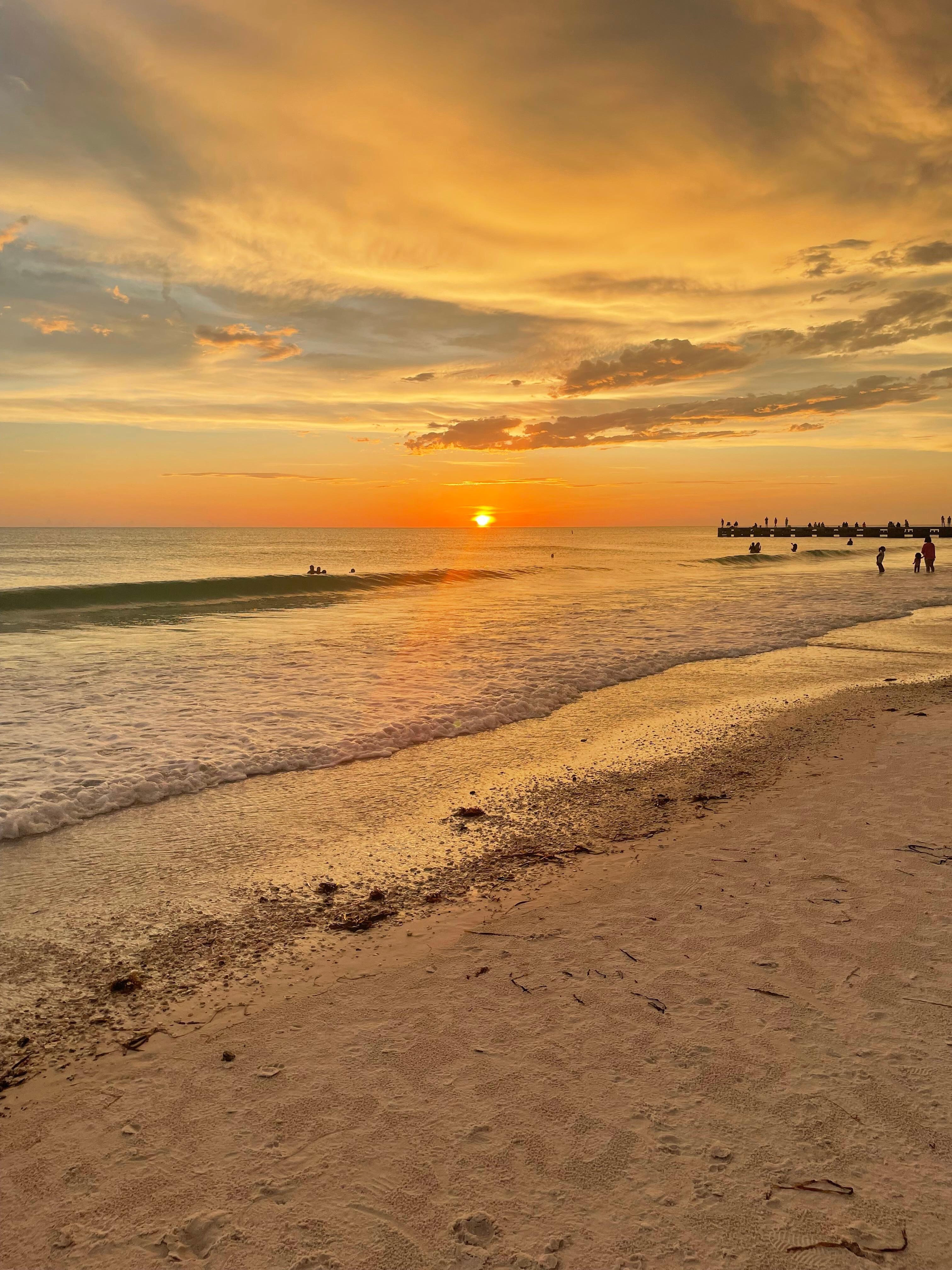 View of sunset on beach across the street from the rental 