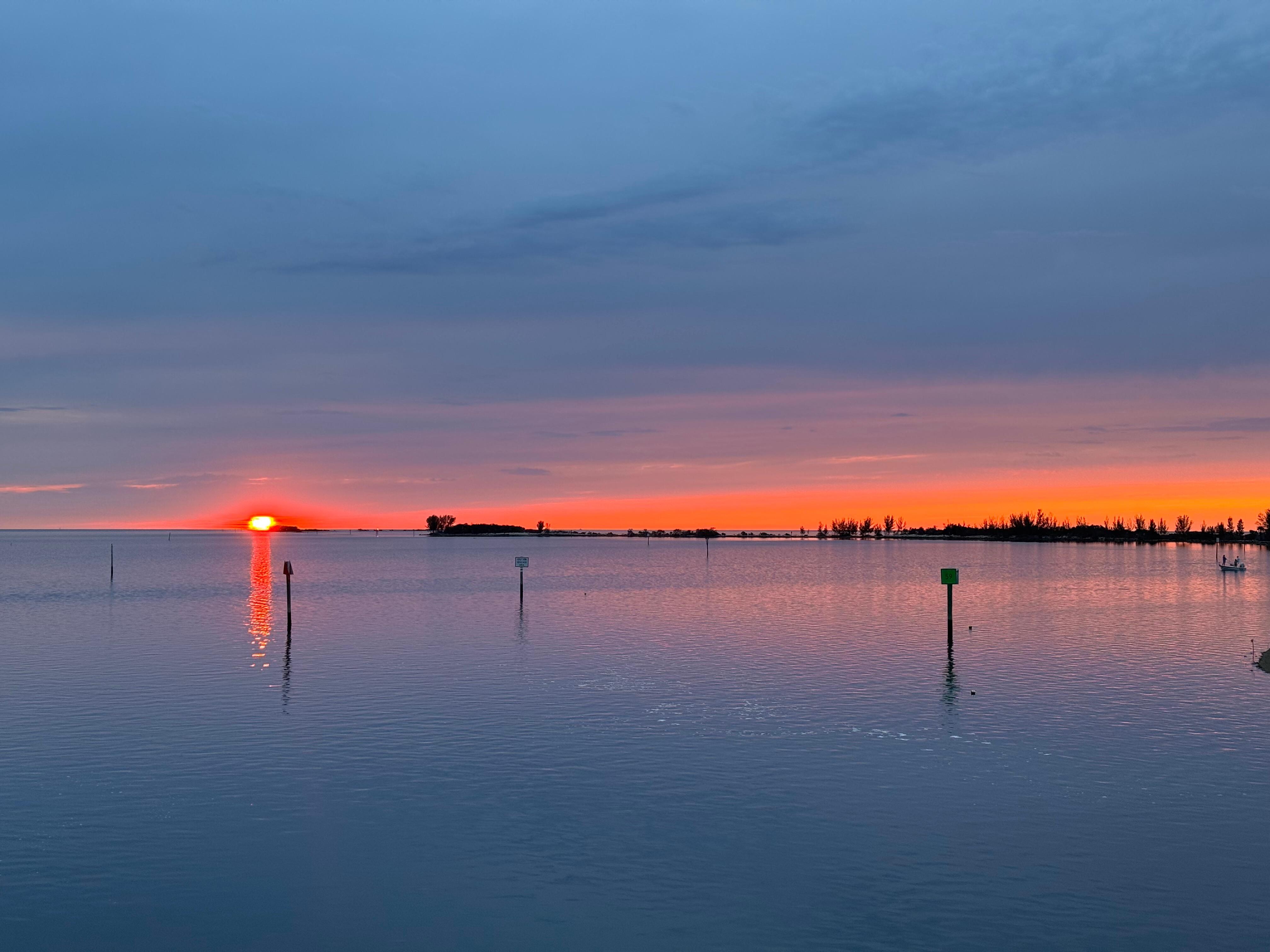 Sunset from the raised dock.