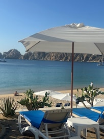 Great views, plenty of poolside lounge chairs and umbrellas