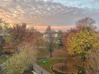 Morning coffee on the third floor deck