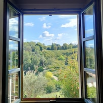 Blick aus dem Wohnzimmerfenster