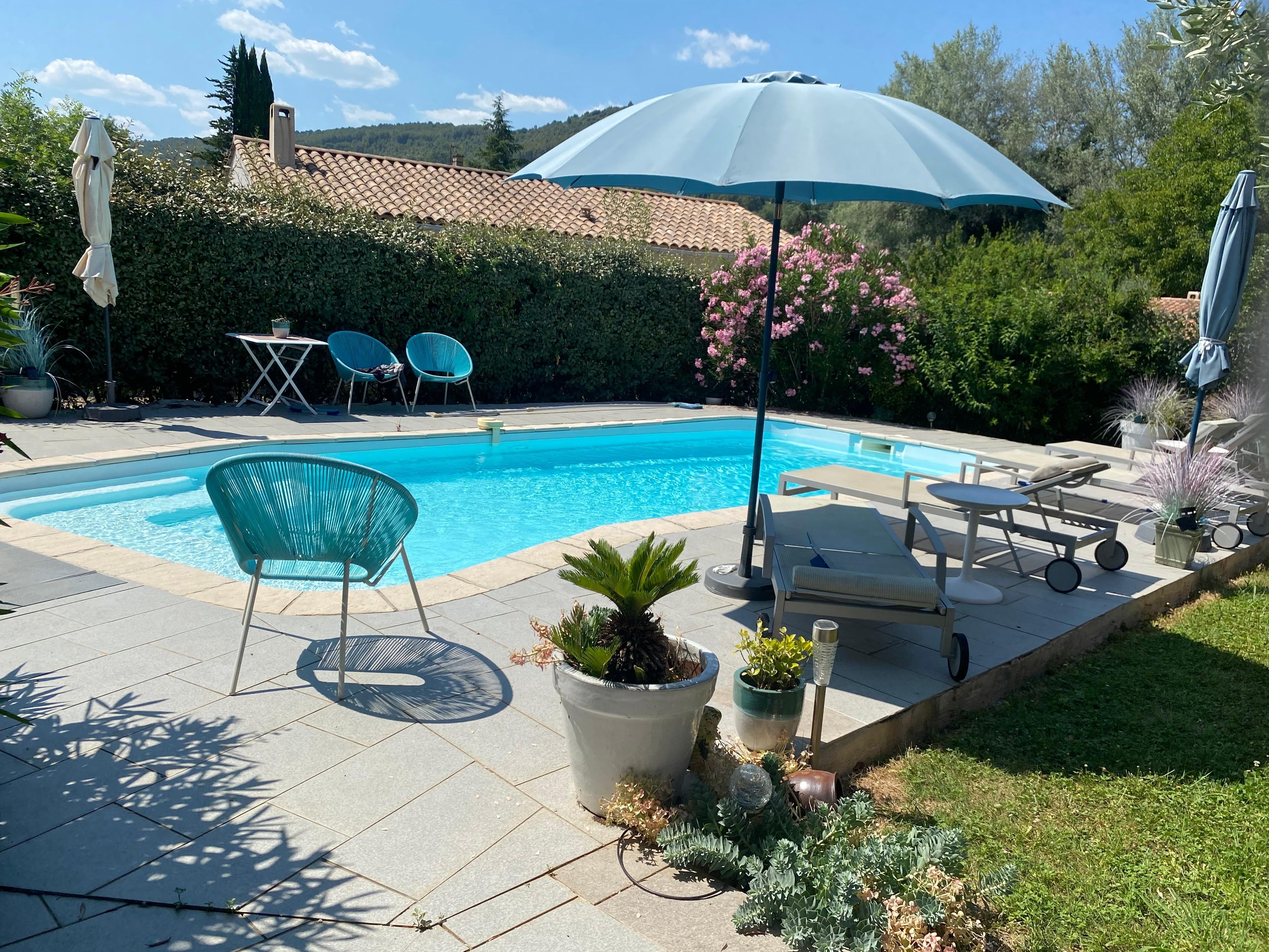 Pool with ample loungers etc