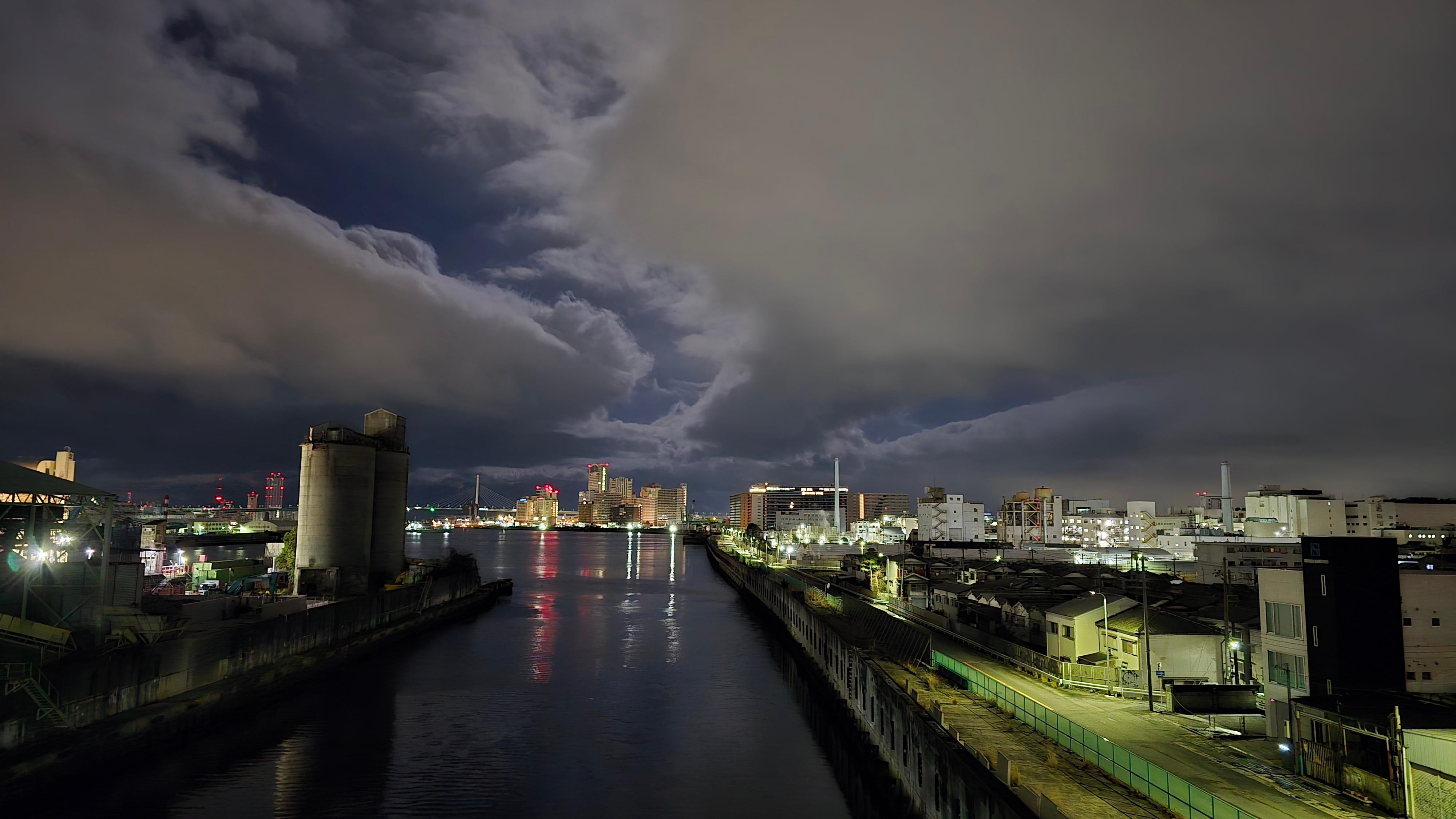 You can see the hotel in the distance from the highway 43 bridge over the river Aji.