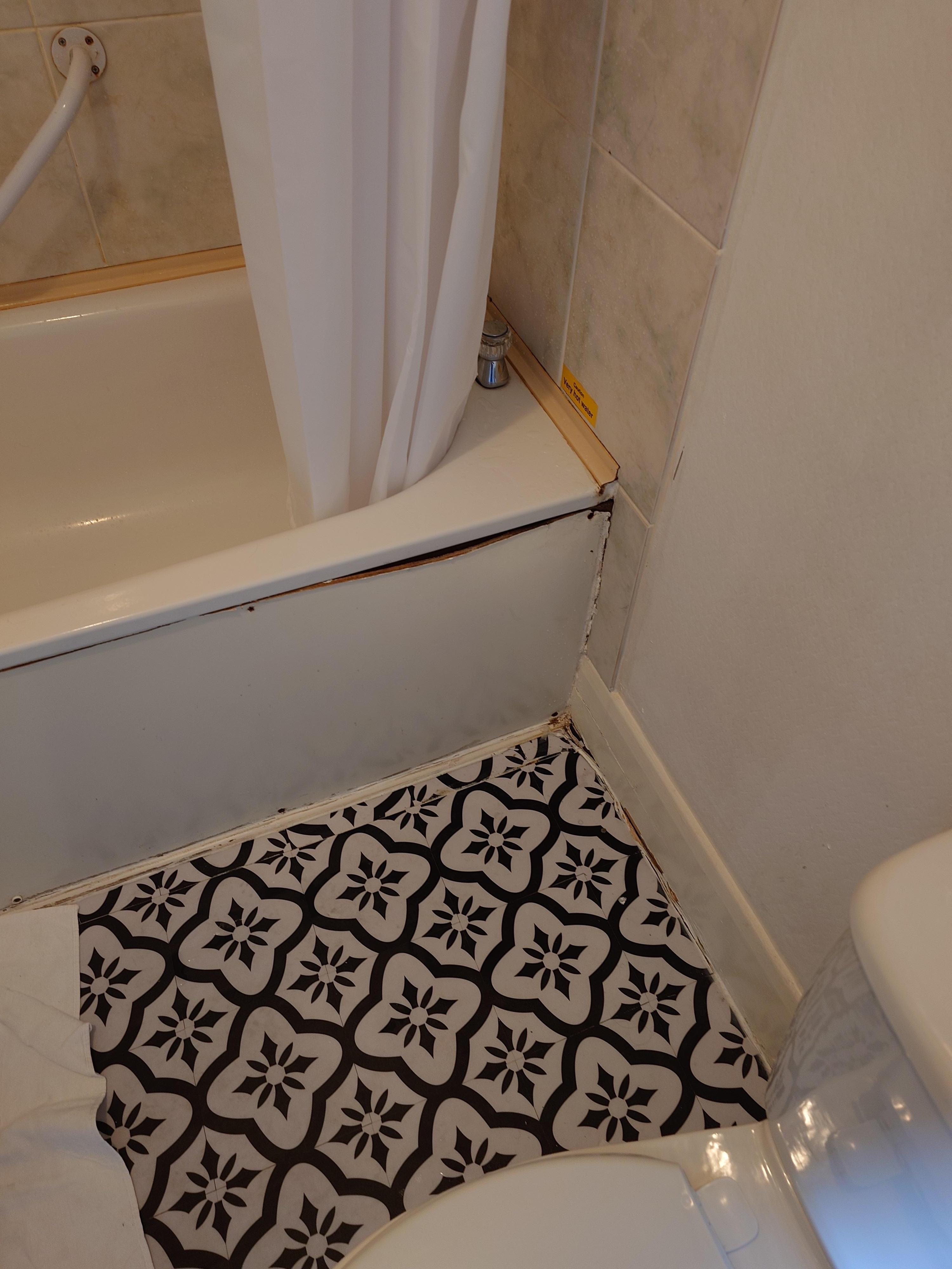 Damaged leaky bath