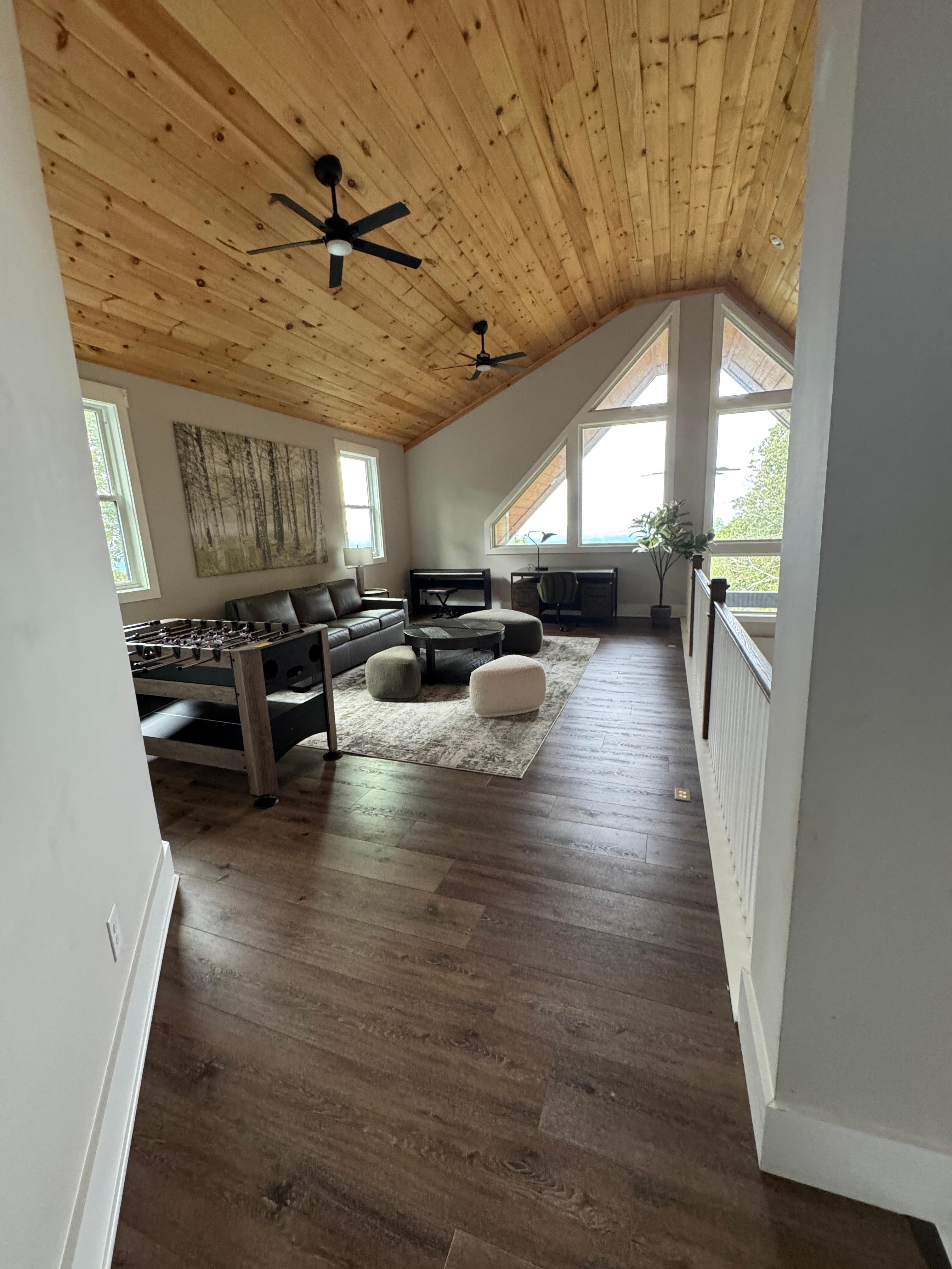 The desk, games, and piano in the loft area were popular with our group. 