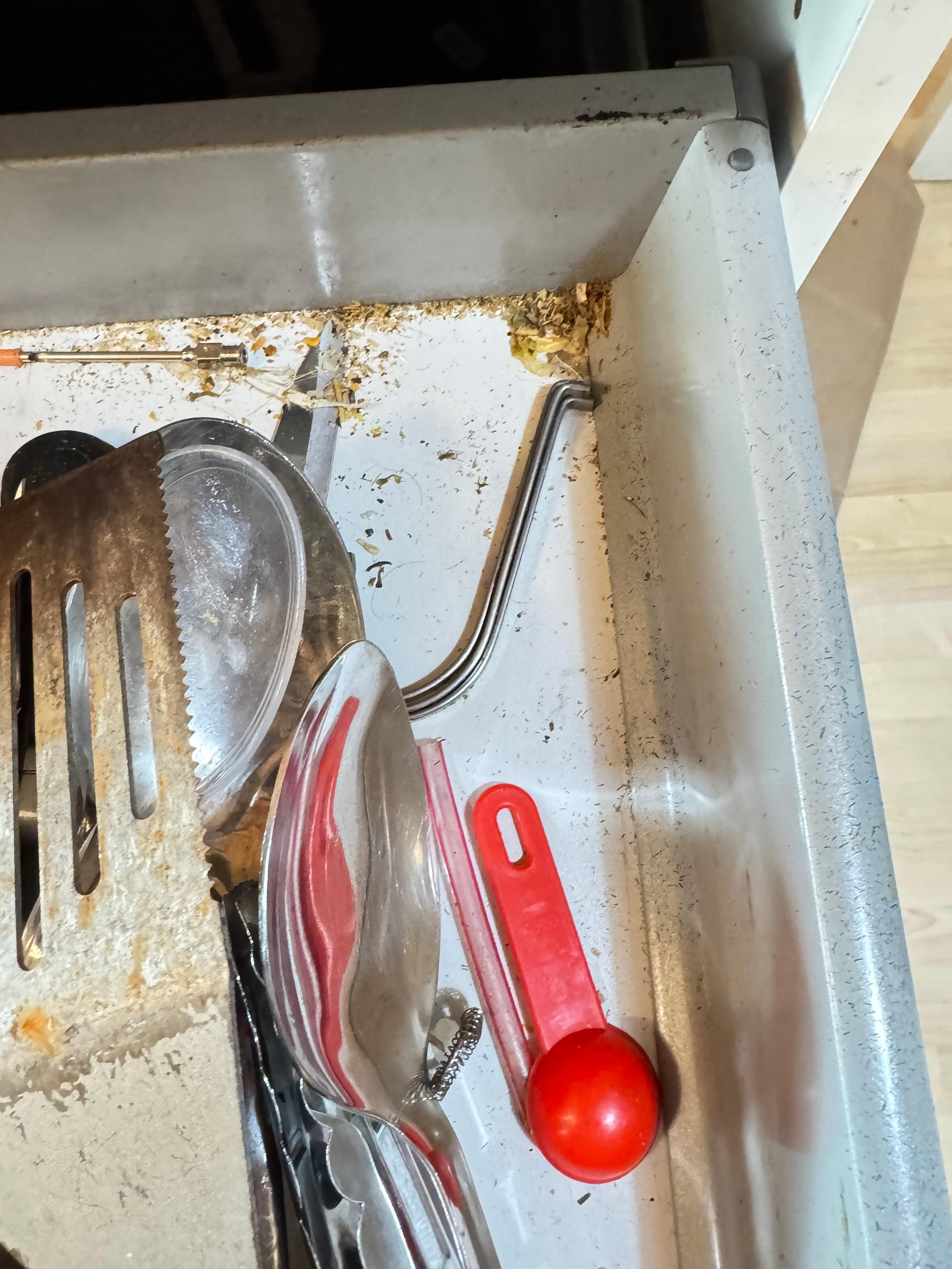 Most of the drawers had dirt like this inside