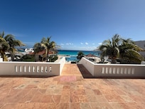 Stairway down to restaurant.