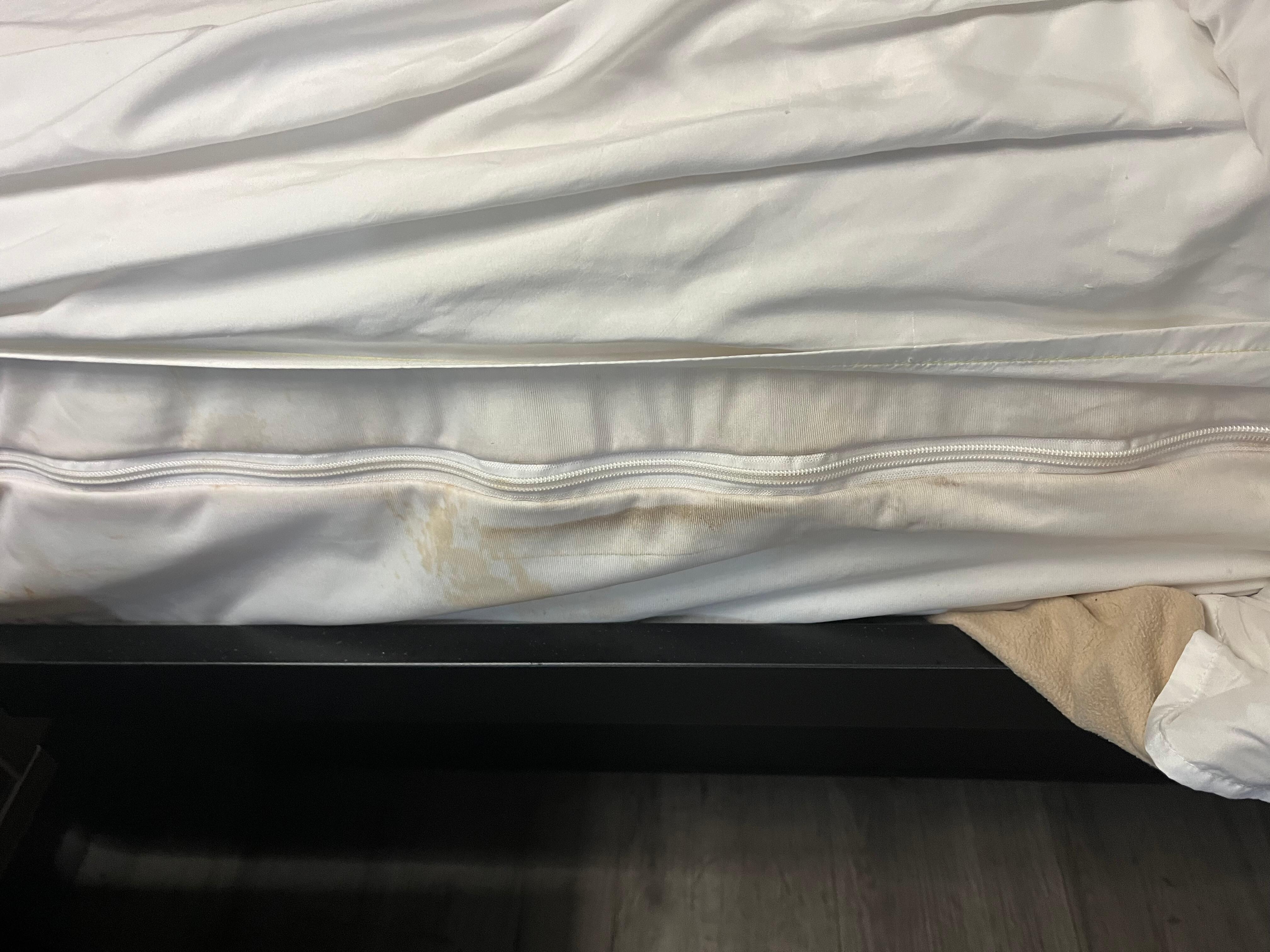 Stains on mattress cover