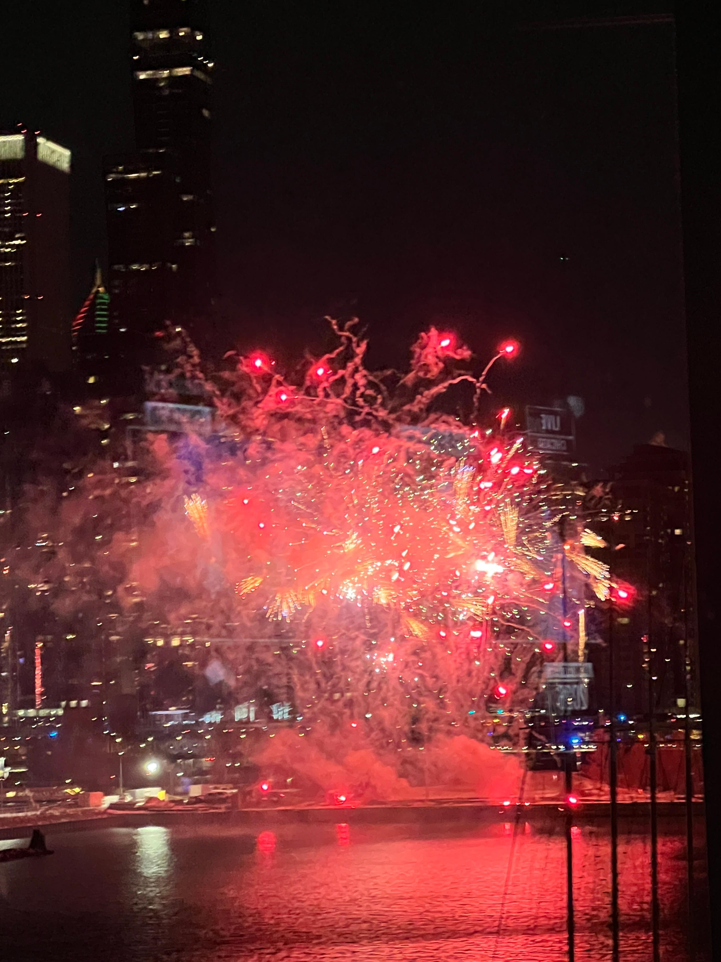New Year’s Eve fireworks view from the King corner room # 3431