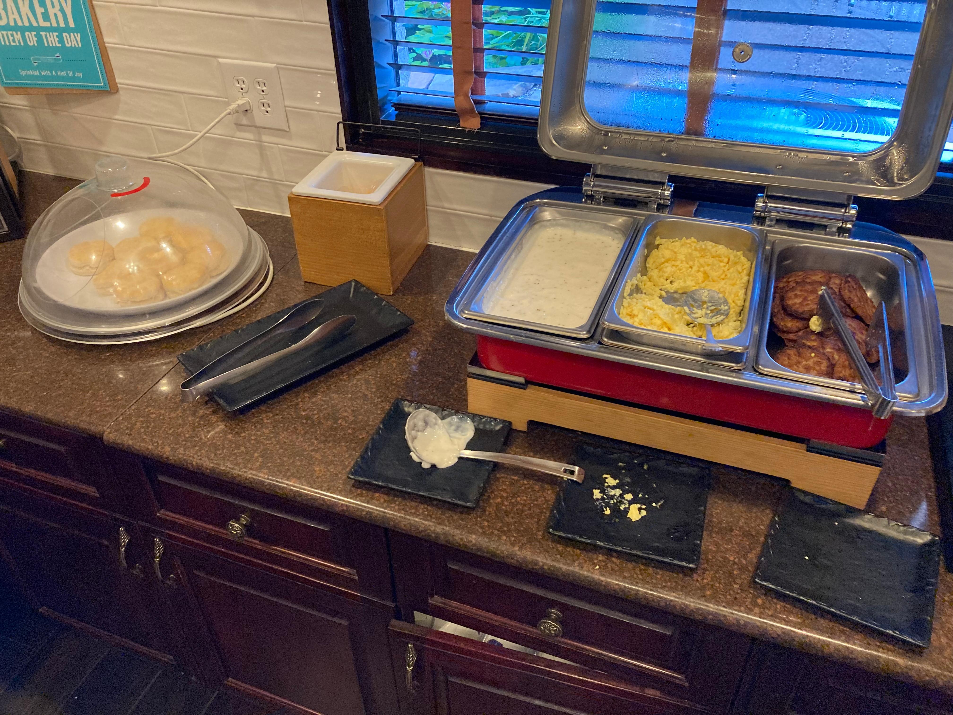 Hot breakfast.