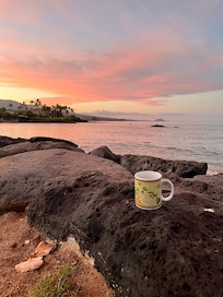 Sunrise from the beach across the street.