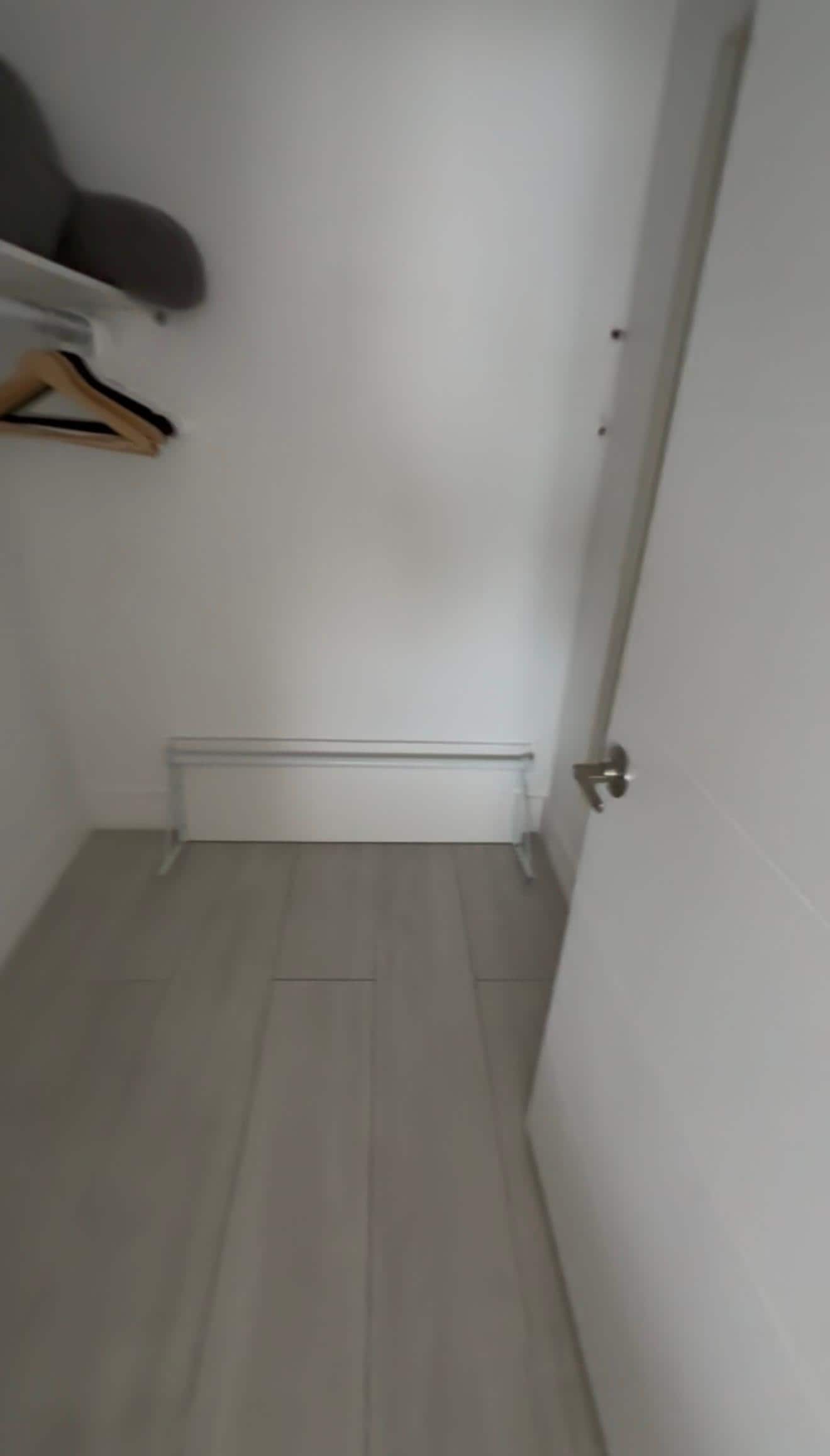 Broken shelf in one of the bedroom closets.