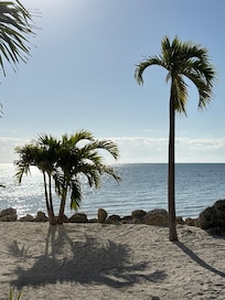 Right outside the door.