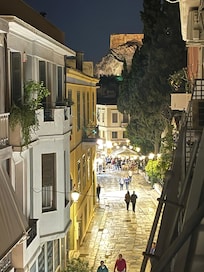 View from the master bedroom balcony of the Acropolis