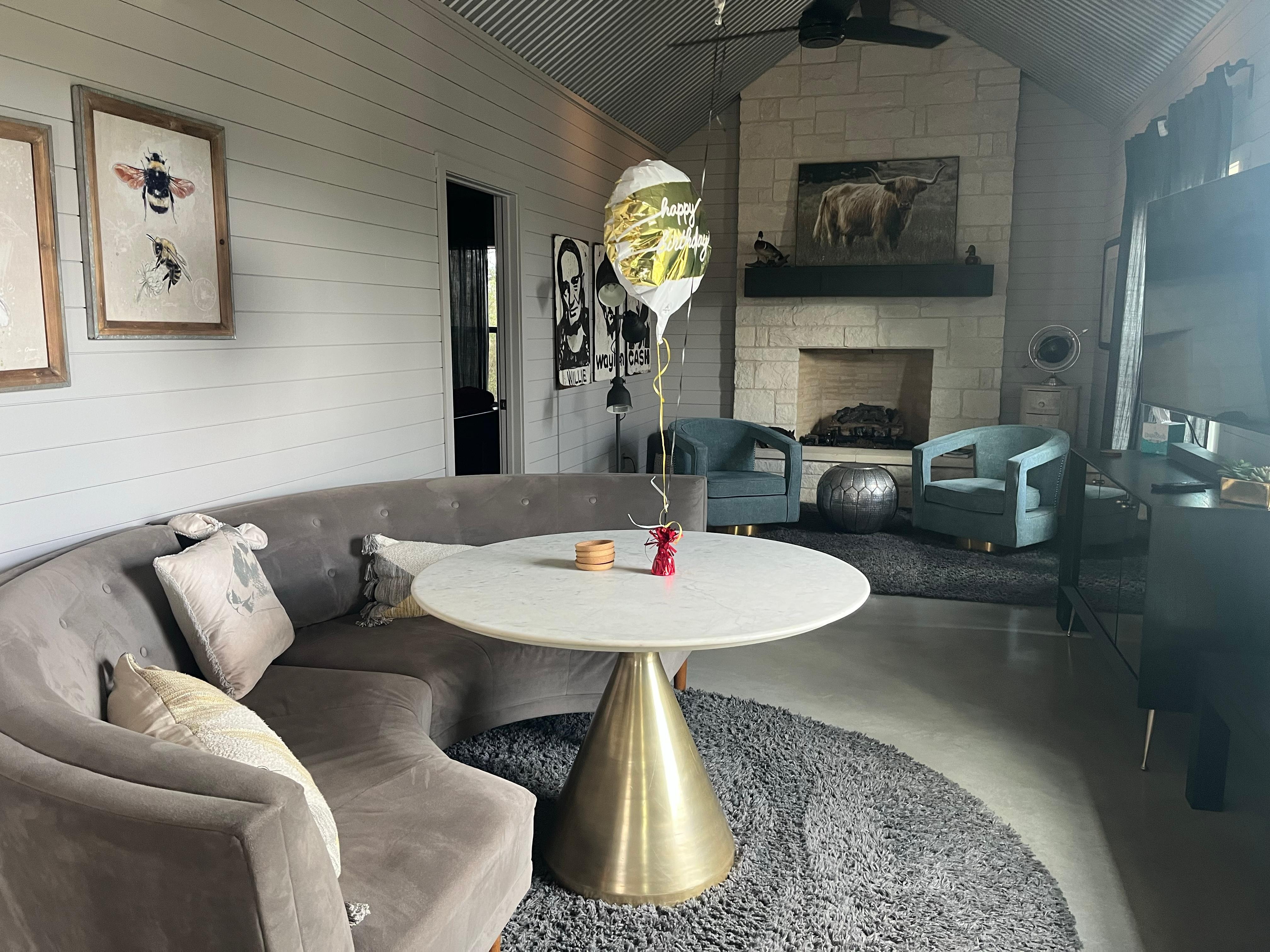 Living room with great views of hills