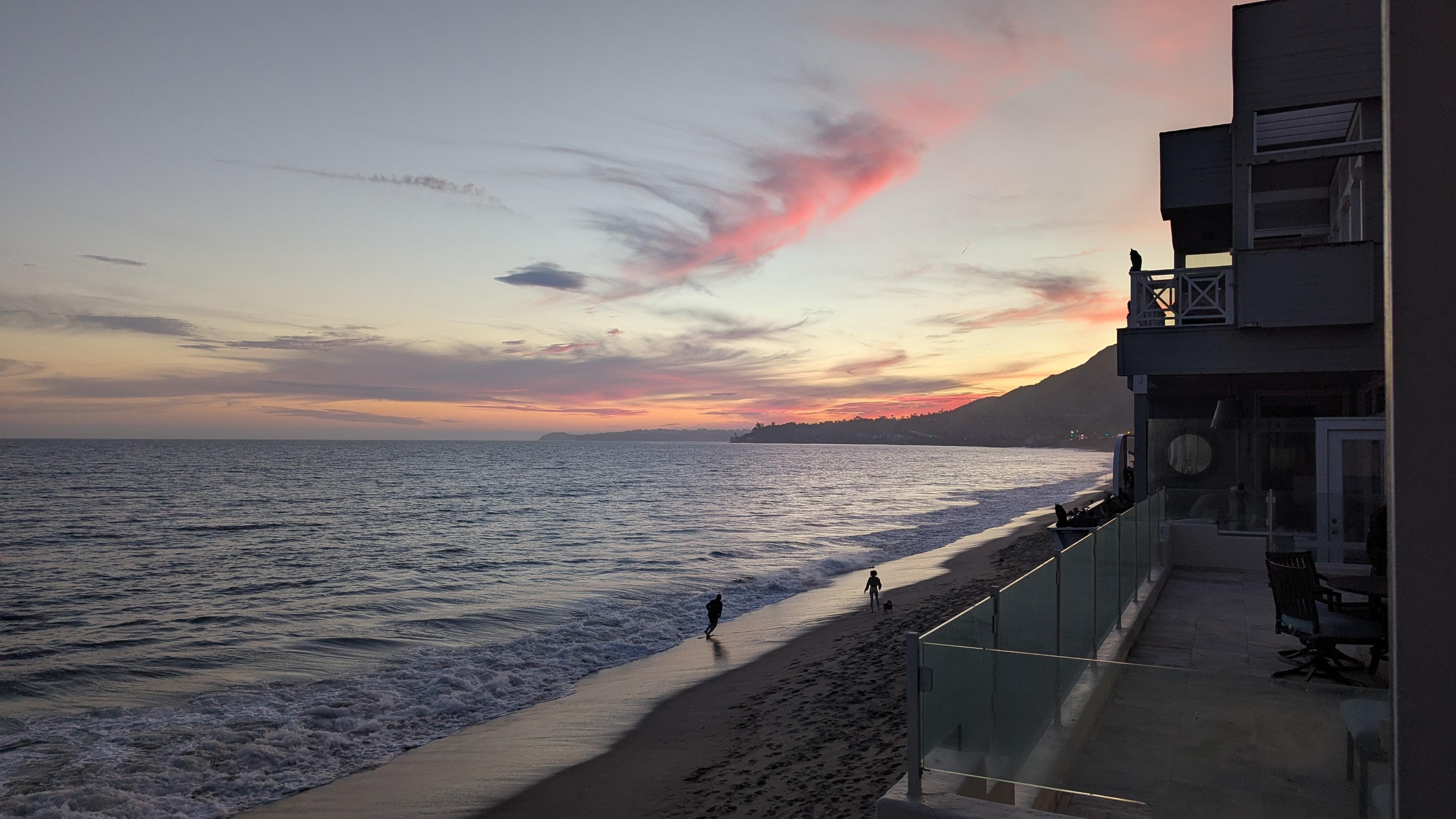 Sunset while sitting on balcony enjoying a glass of Sancerre.