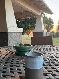 Coffee and sunrise from the porch