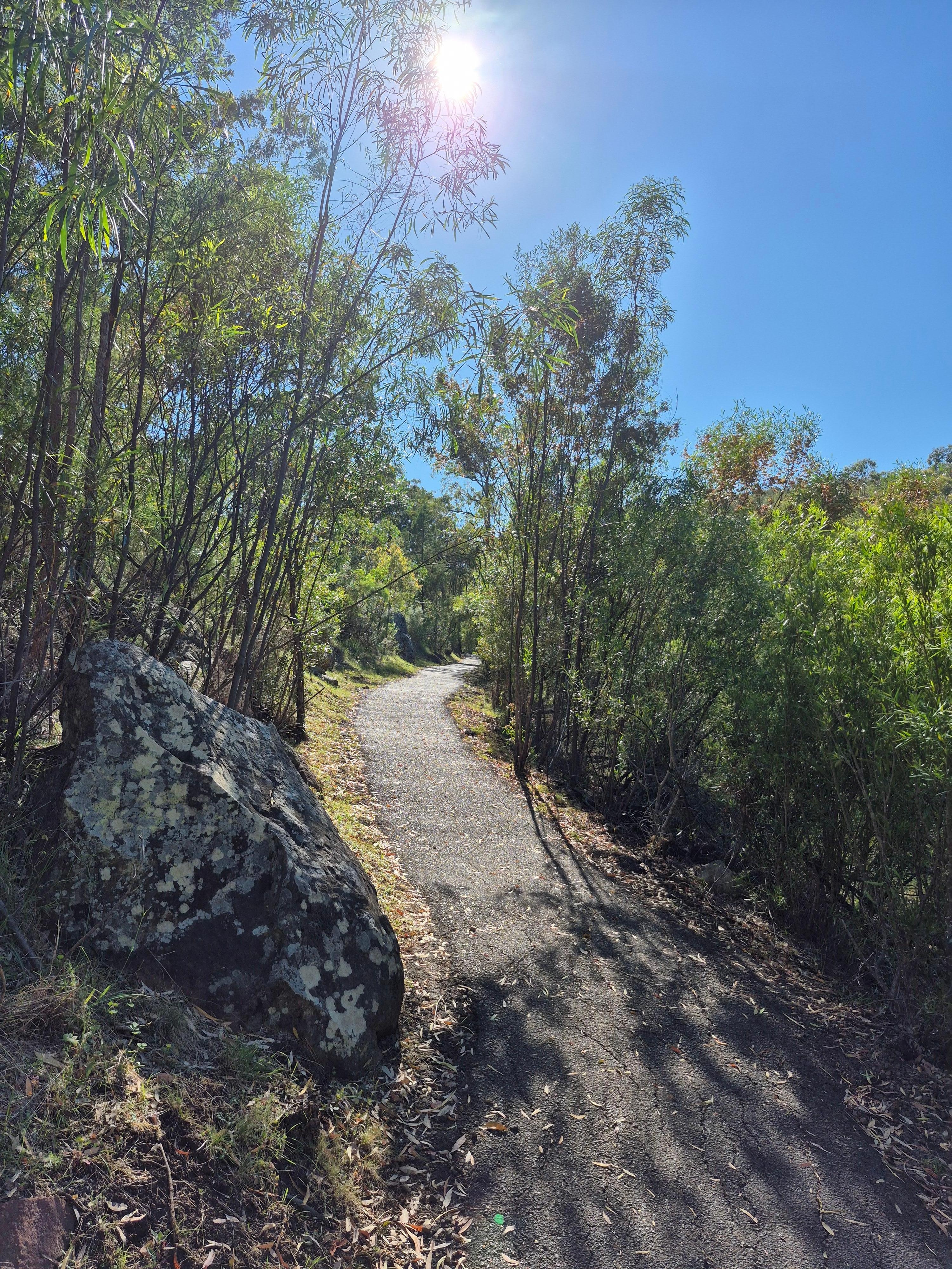 Walkway at sawn rocks