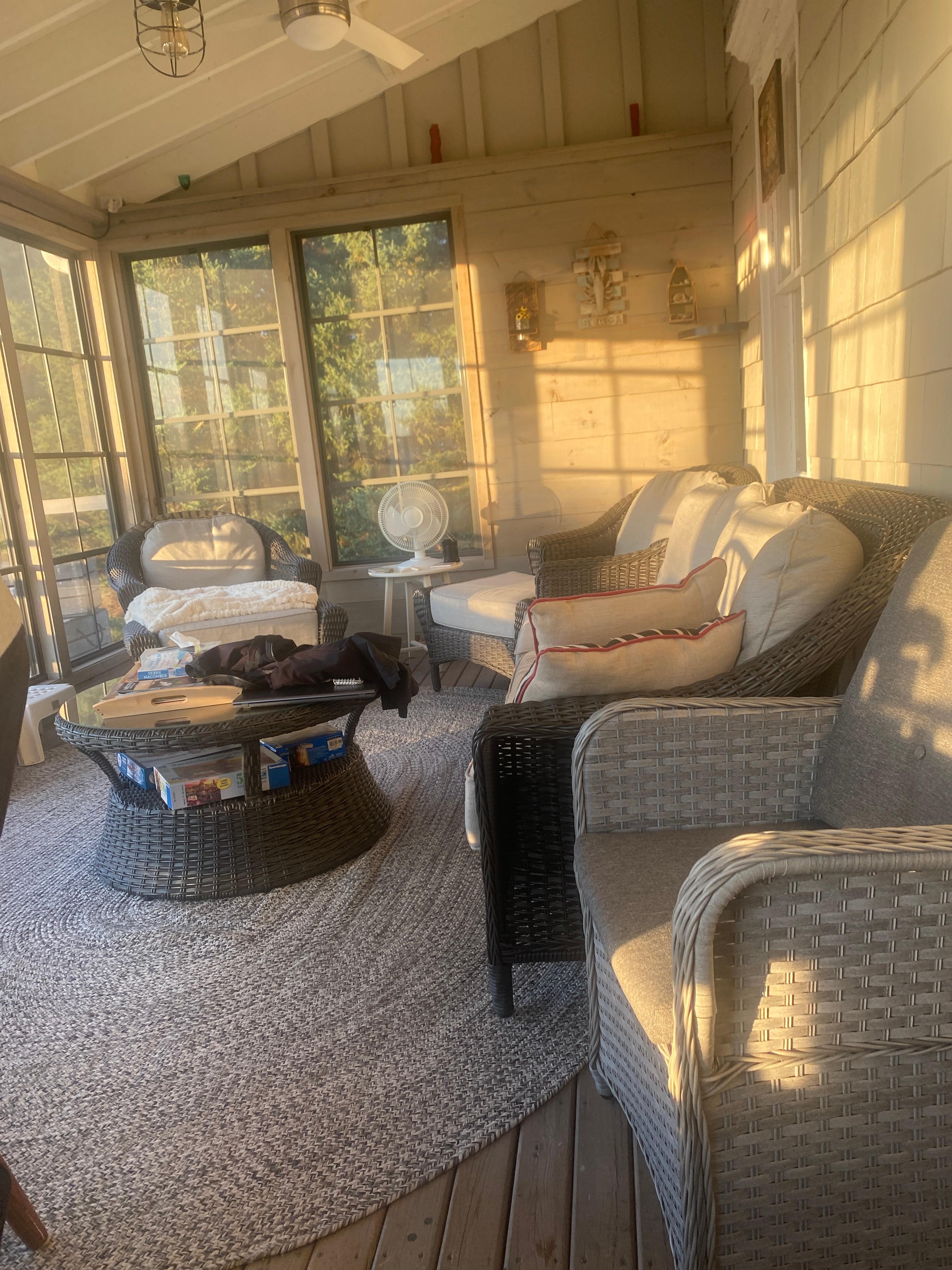 The sunroom where we enjoyed afternoons and evenings.