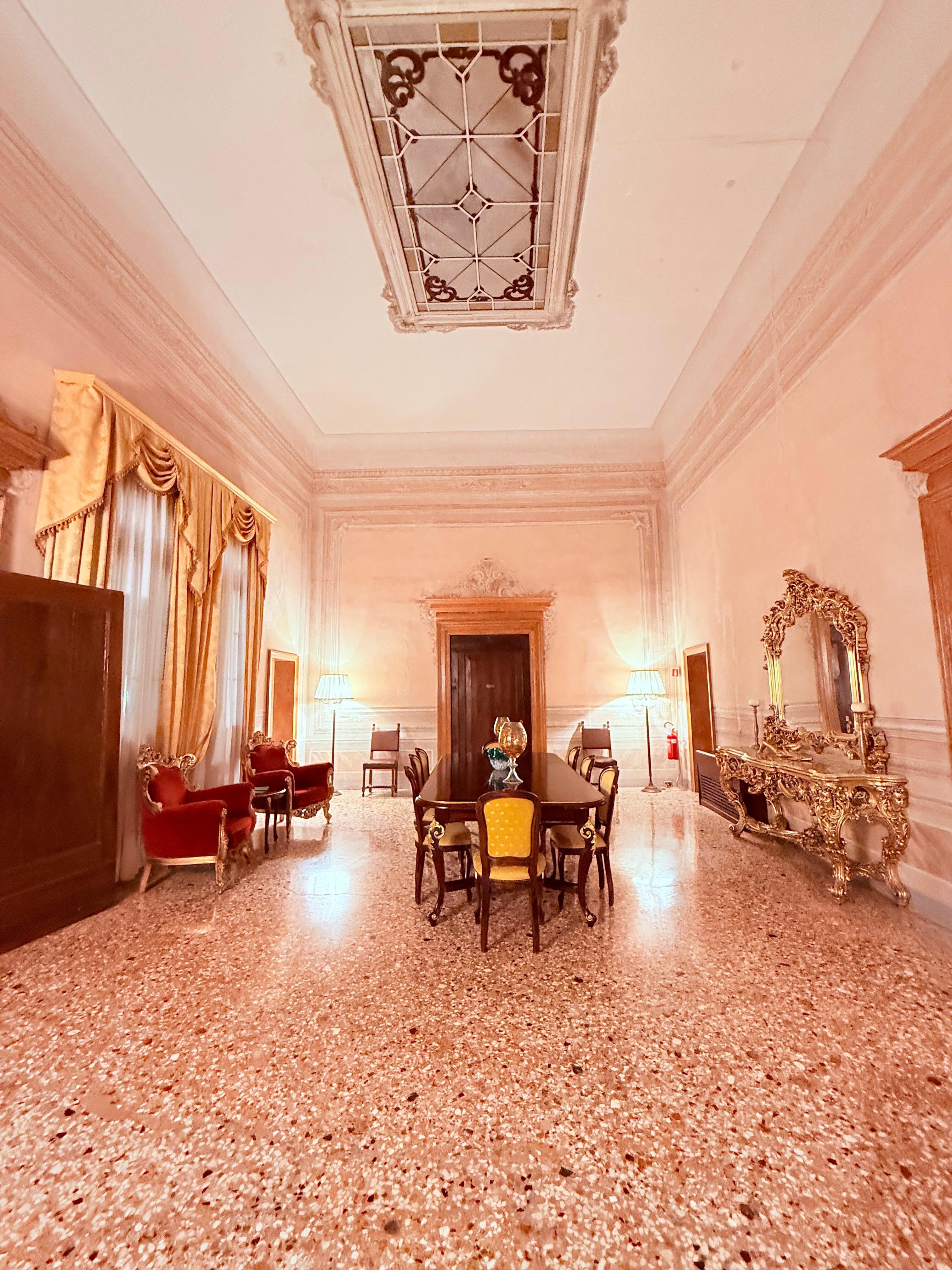 Huge sitting area, was once the dining room palace. Place has a lot of history. 