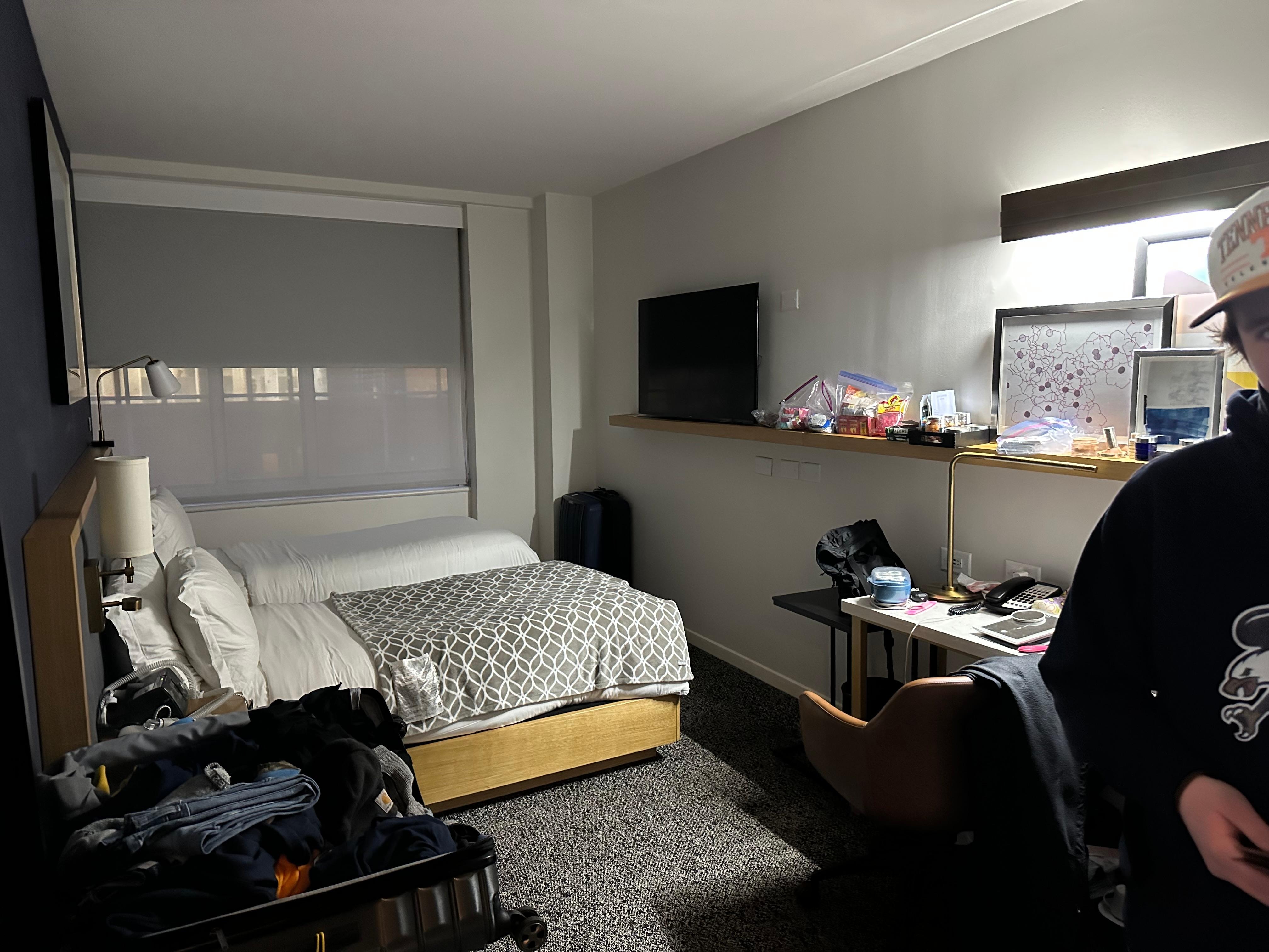 Room with a week stay. Room small but so cozy! And beds so comfortable! Thank u Club Quarters!!!