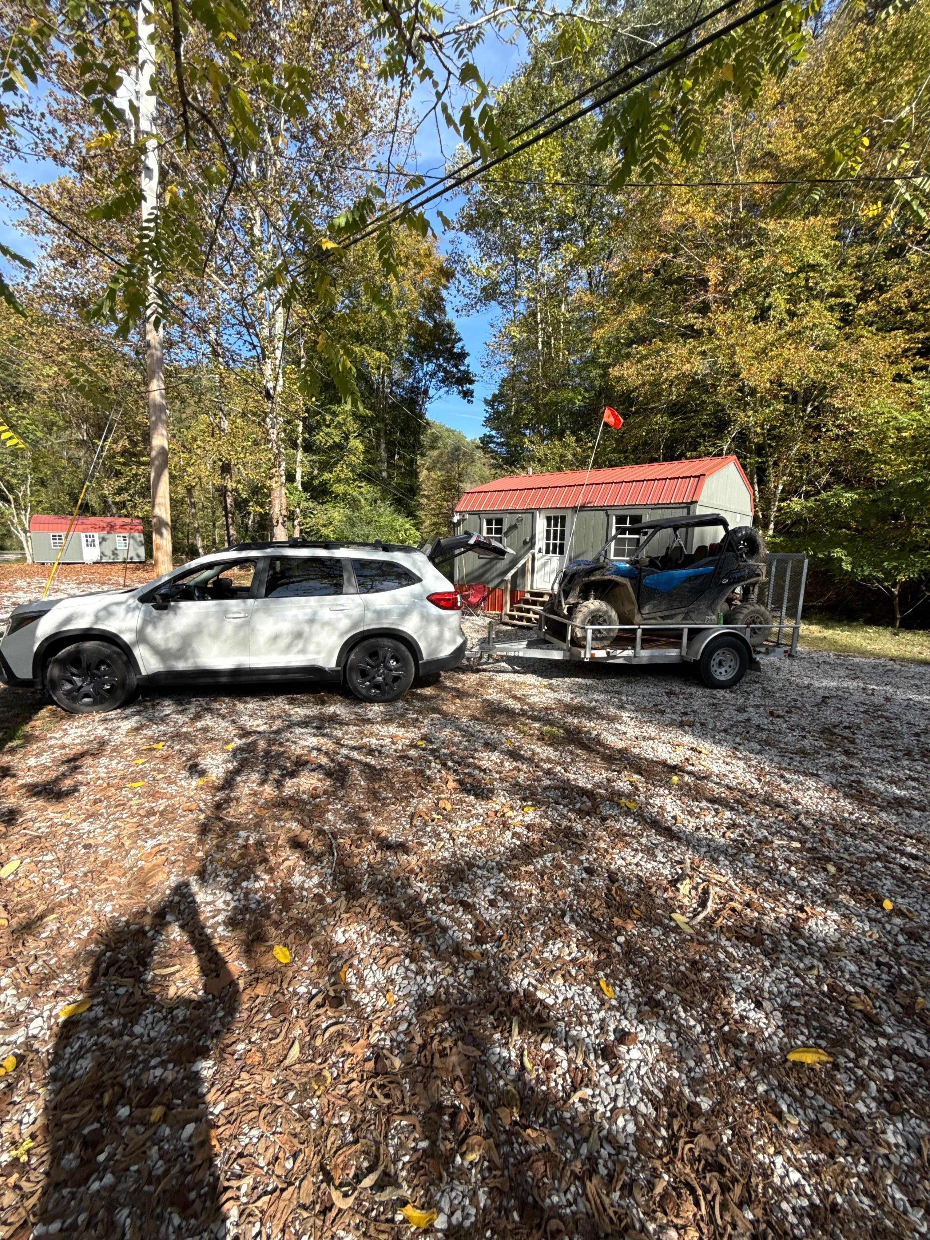 This is in front of the cabin plenty of parking. Nice place.