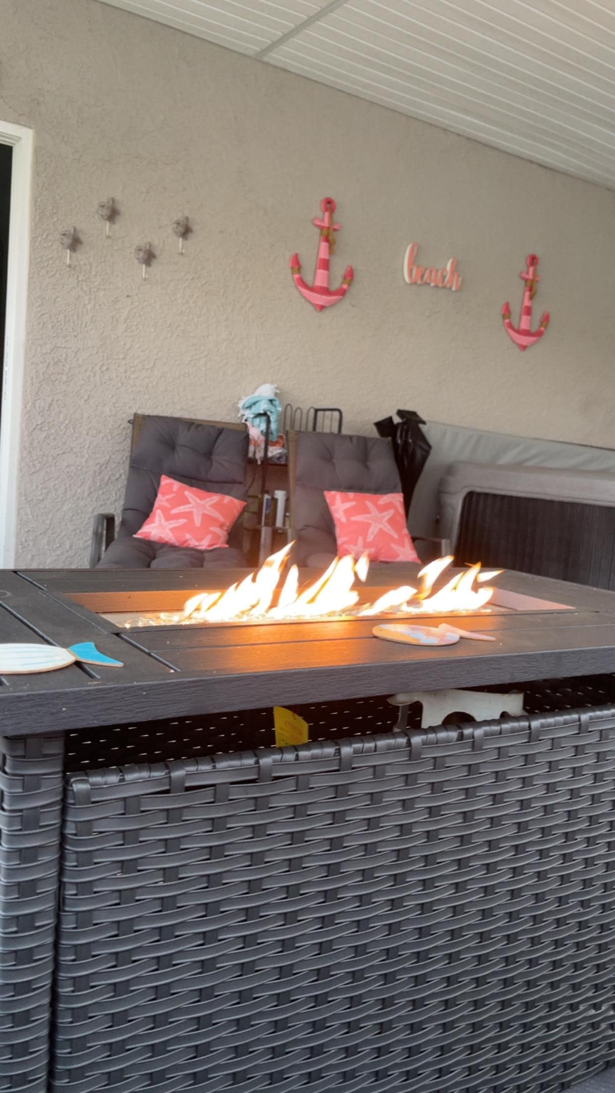 Beautiful porch looking out at the water 