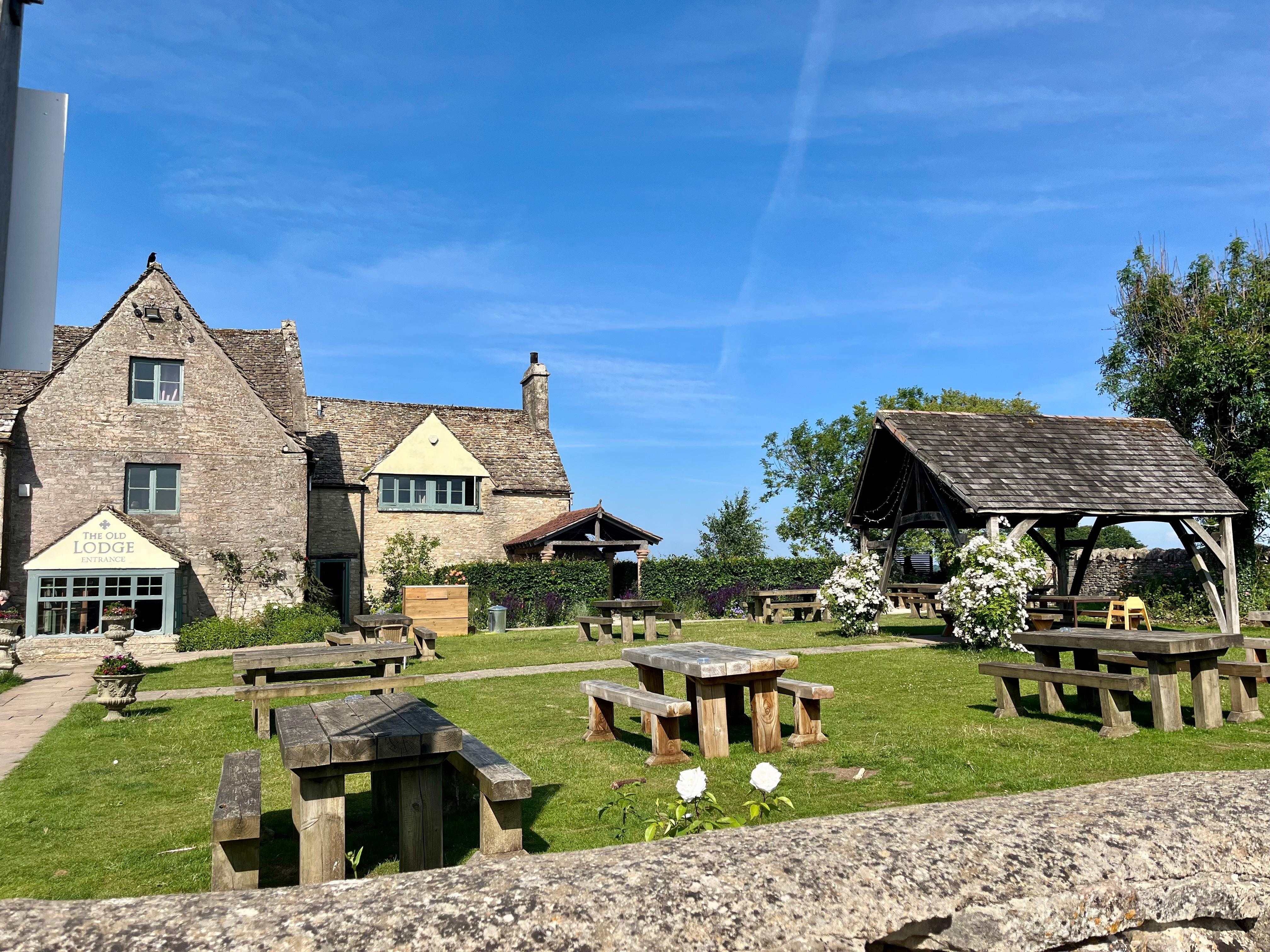 Hotel and front garden area 