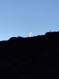 Loved the cross on the hill viewed from the backyard!!