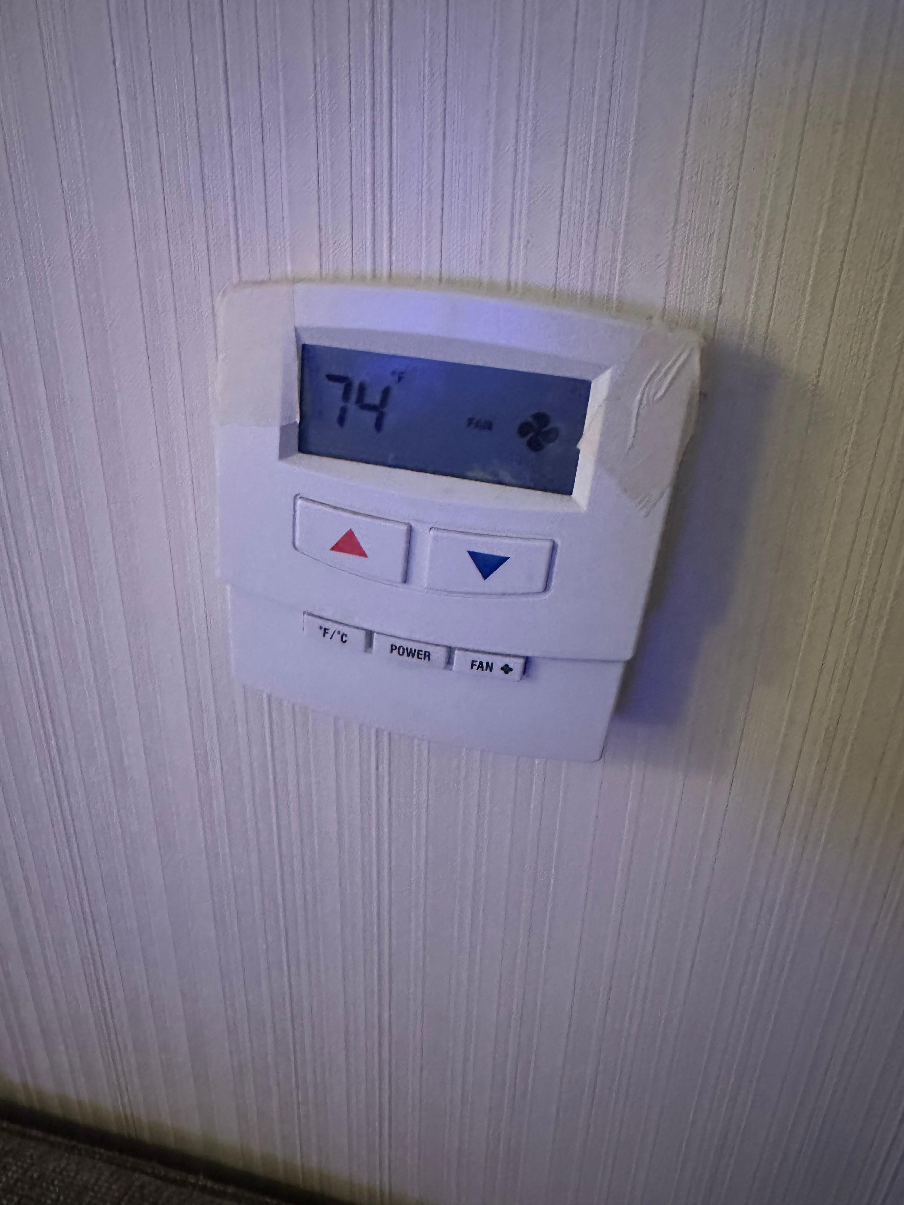 Thermostat was held together with masking tape