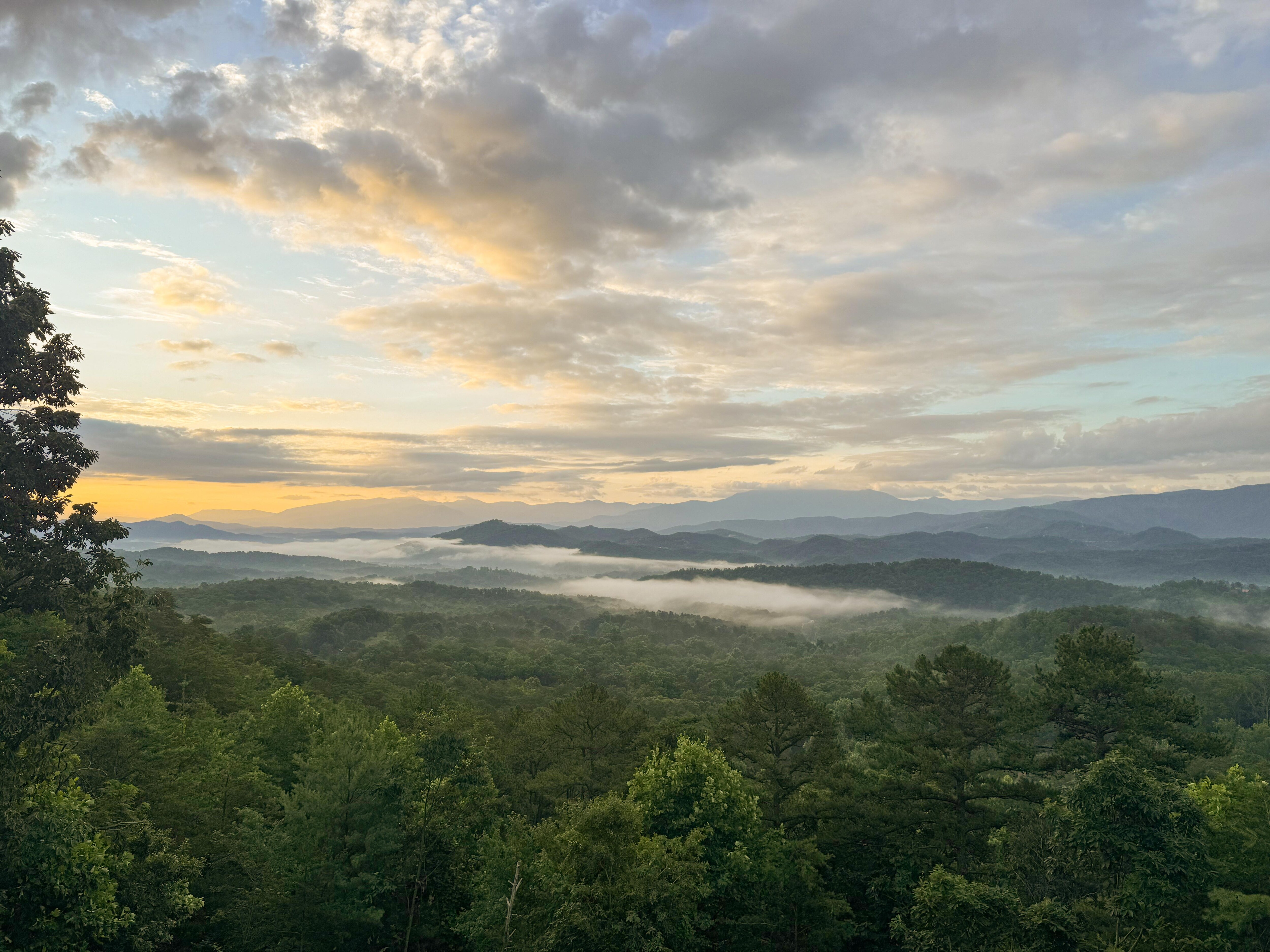 Views from the hot tub during sunrise