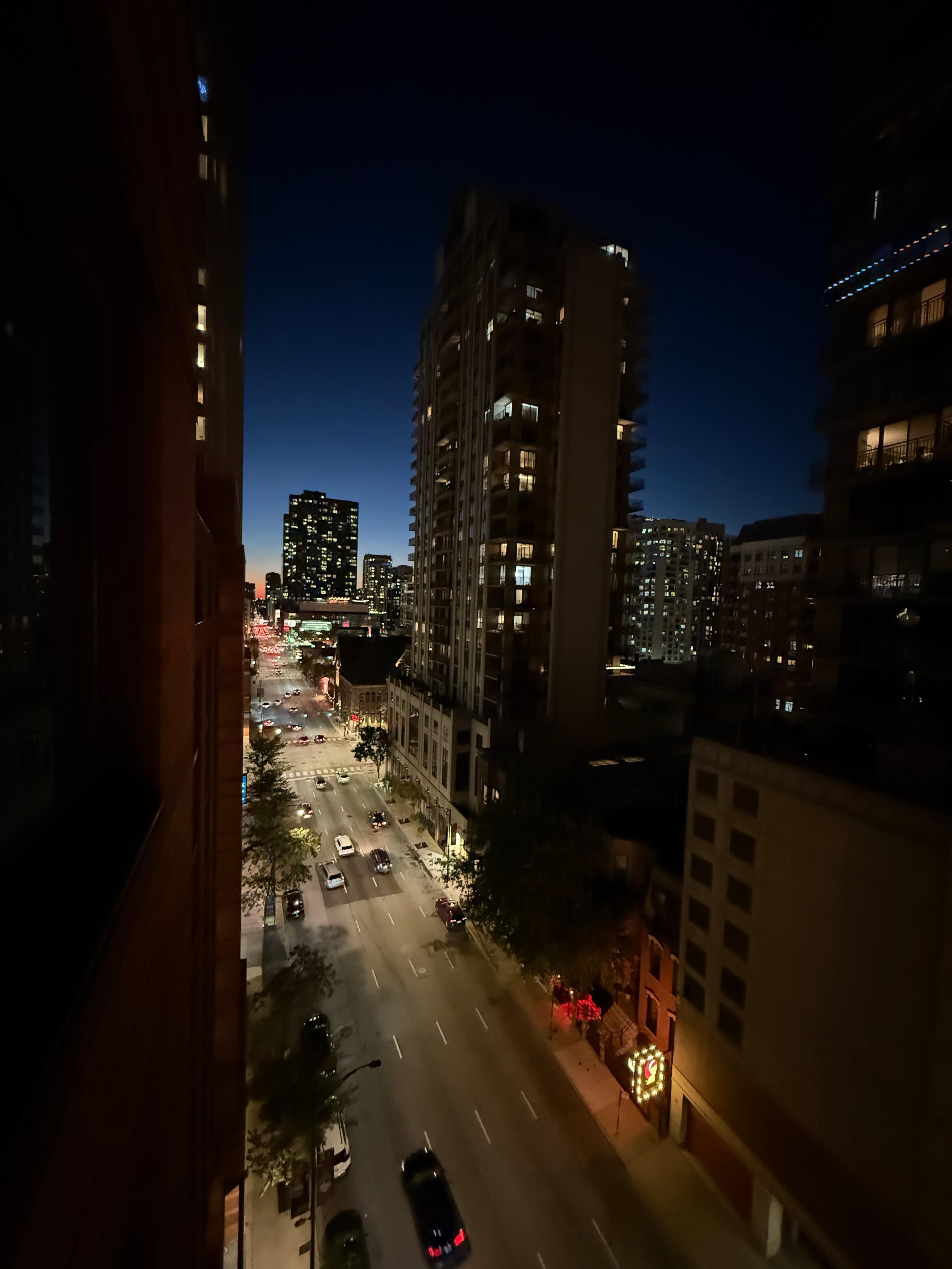 Night time view from our room on the 11th floor.