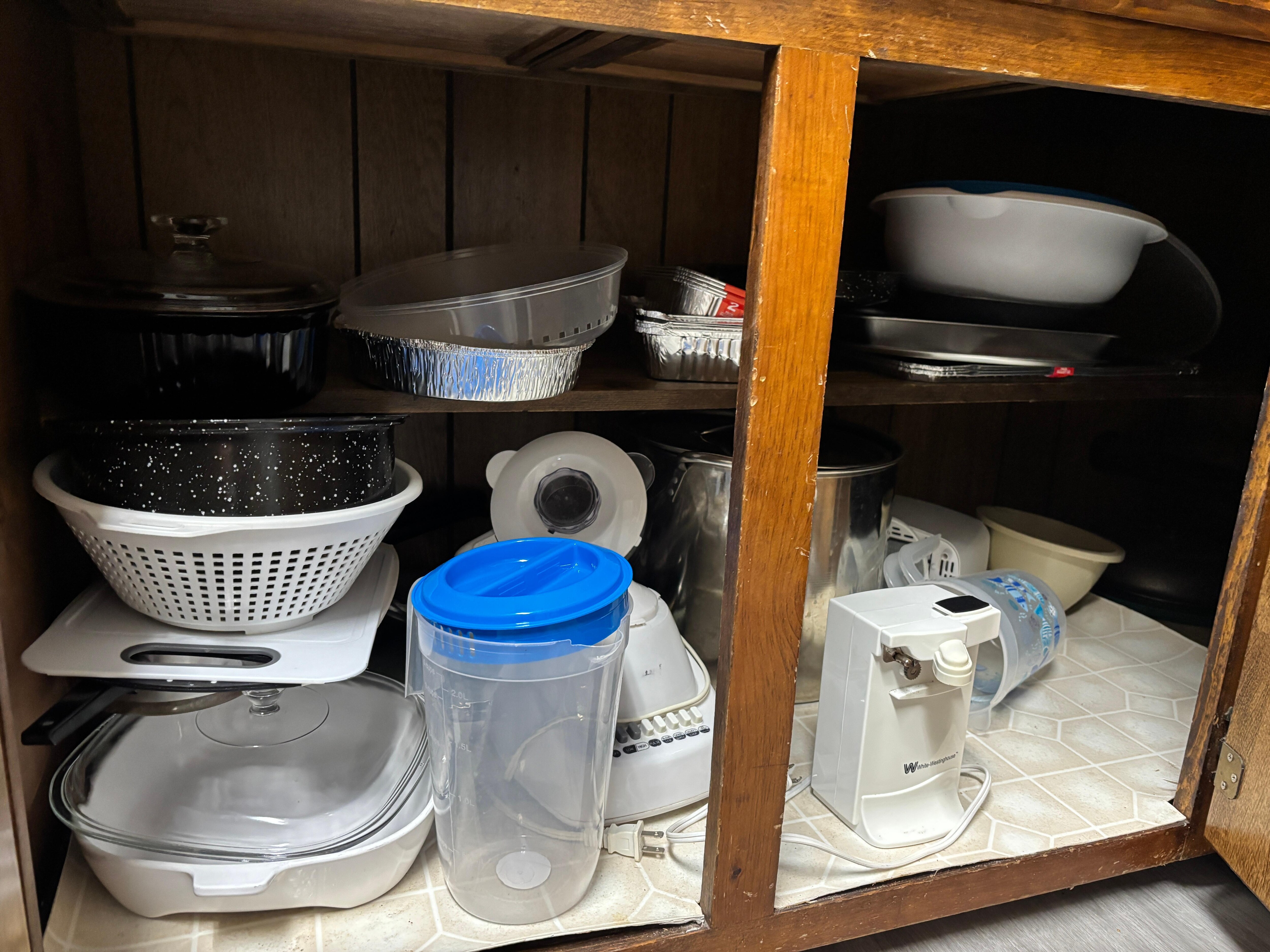 Cookware in the kitchen.