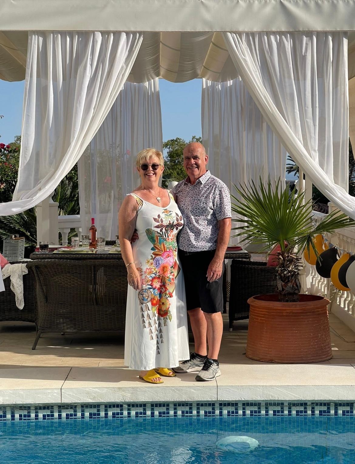 Our Anniversary Celebration meal by the pool- perfect location