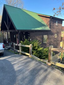 View of front/side of cabin