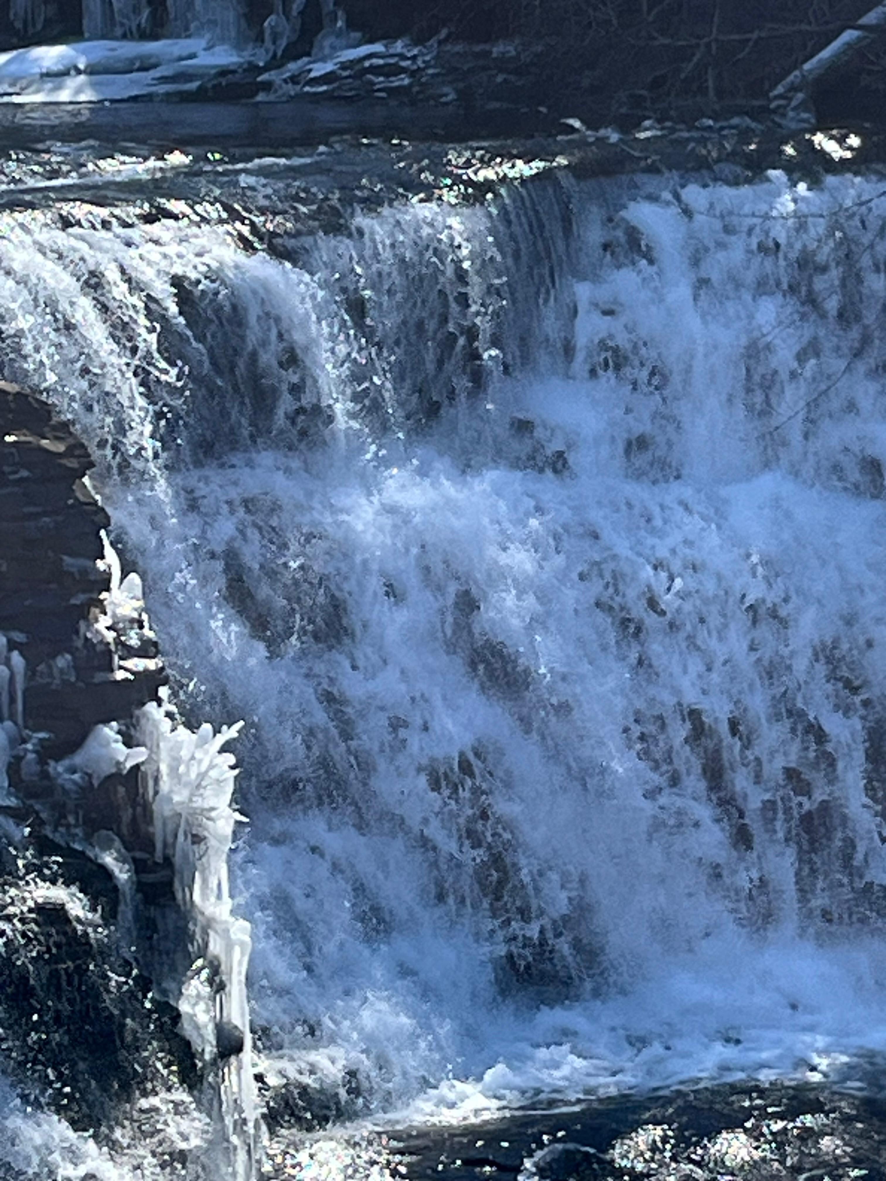 Desoto falls -so cold it and the lake above were frozen 