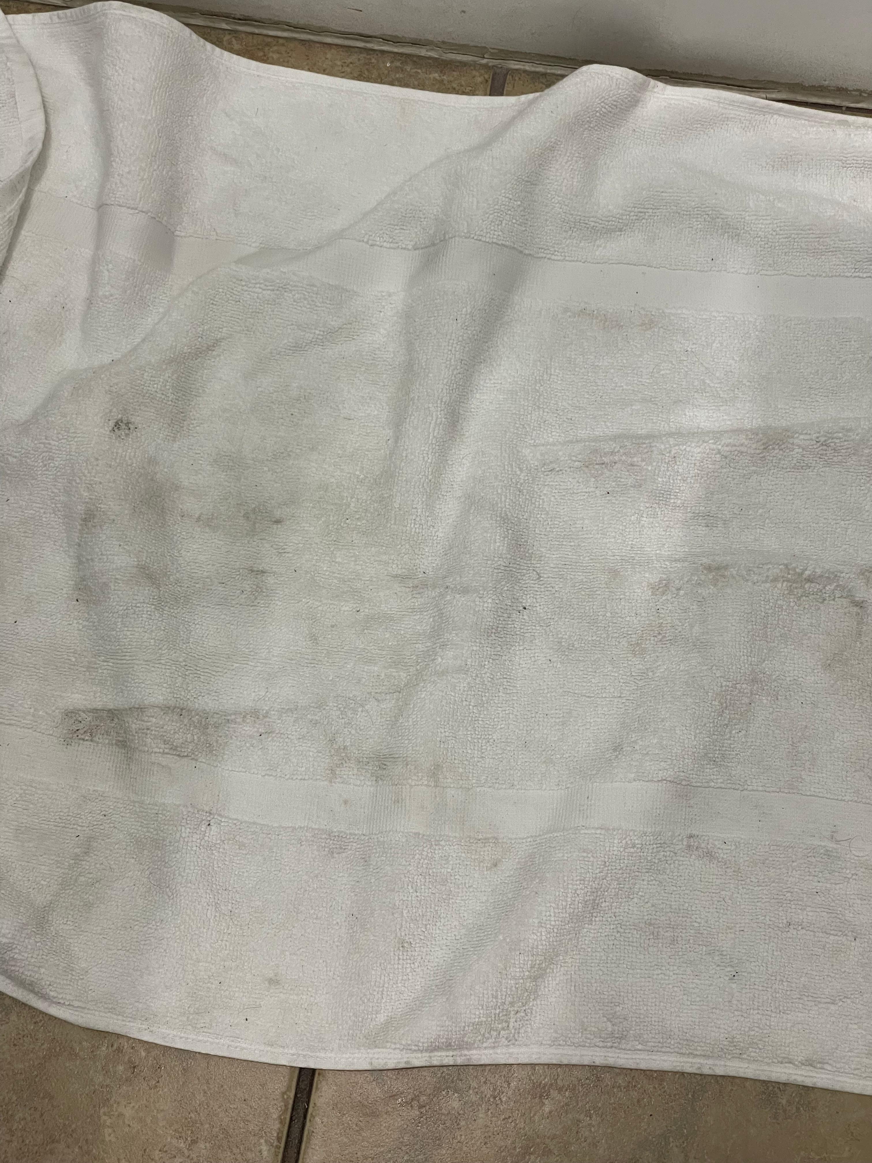 After walking barefoot in the floor and onto the shower mat, this is what you get. Totally unacceptable.